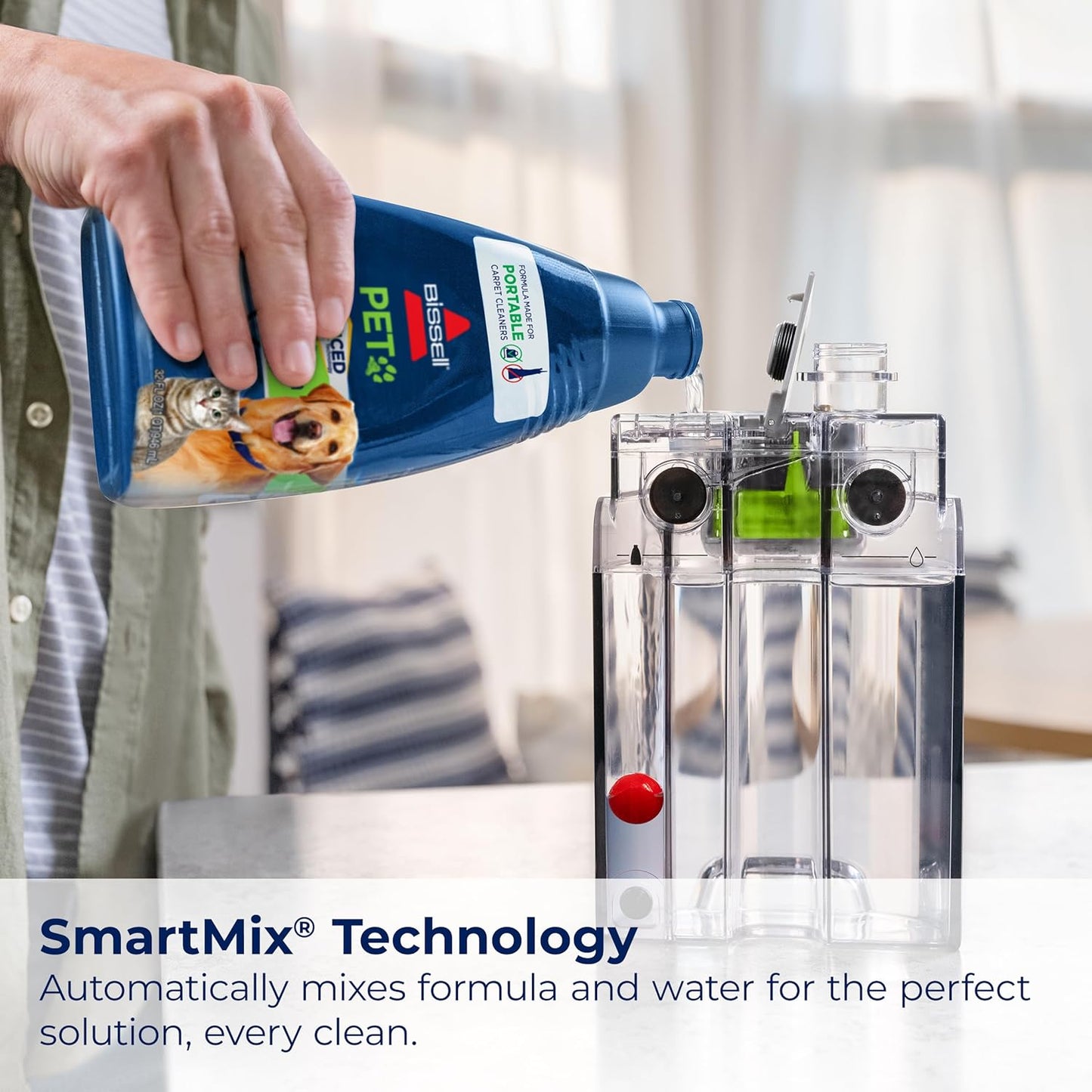 BISSELL Little Green ProHeat SmartMix, Portable Deep Cleaner, Self-Cleaning Tough Stain Tool and