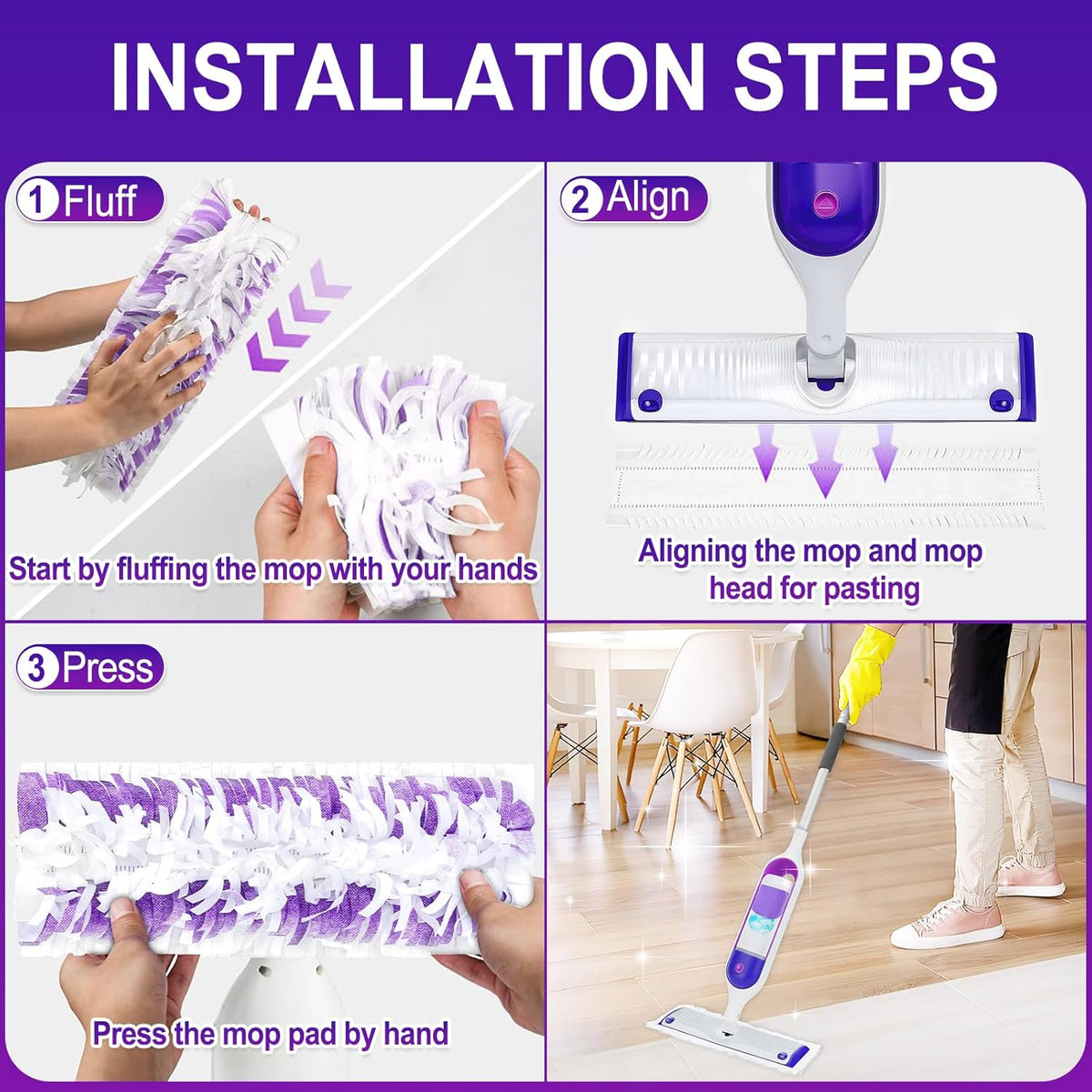 36 Count Power Mop Pads Refills for Swiffer Power Mop Pads,Compatible with Swiffer Power Mop