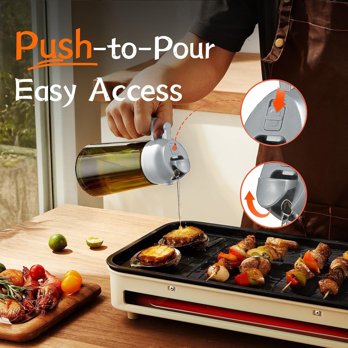 TrendPlain - Original 16oz/470ml Olive Oil Dispenser Bottle for Kitchen Gadgets and Air Fryer
