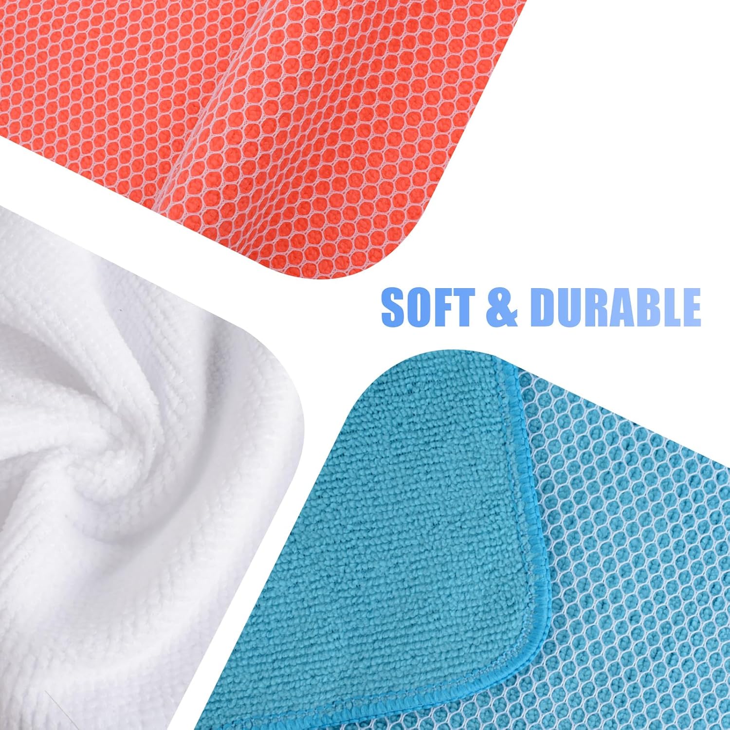 KinHwa Kitchen Washcloths for Dishes Absorbent Microfiber Dish Cloths Quick Dry Dish Rags with Poly