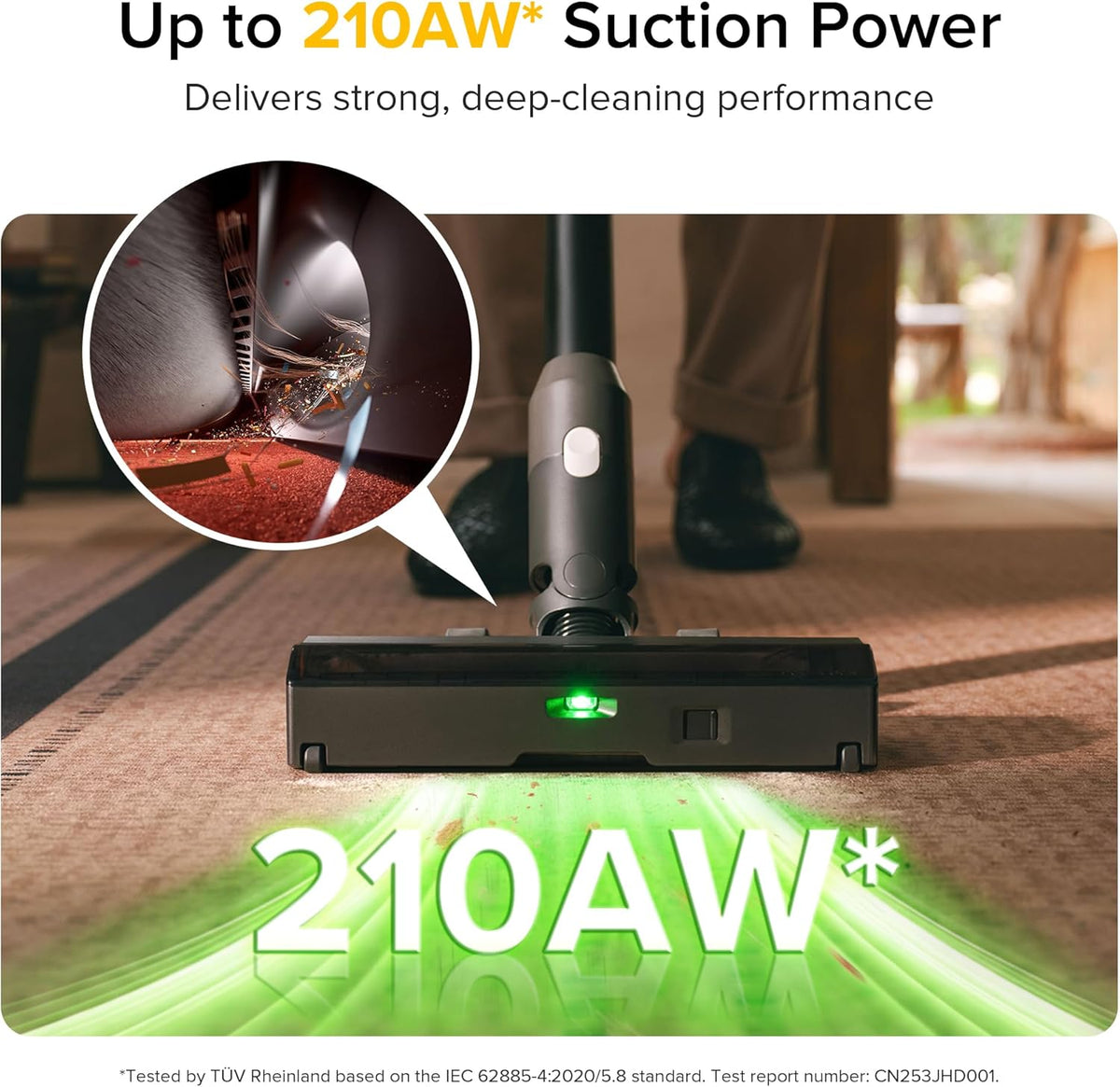 roborock H60 Ultra Cordless Stick Vacuum Cleaner, Upgraded 210AW Suction Stick Vacuum with 90-Min