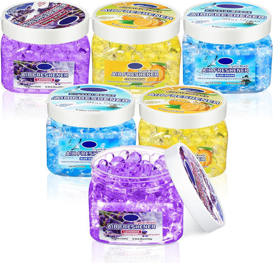 6 Pcs Air Freshener Gel Beads Bulk Odor Eliminator Beads Odor Removing Gel for Home, Bathrooms