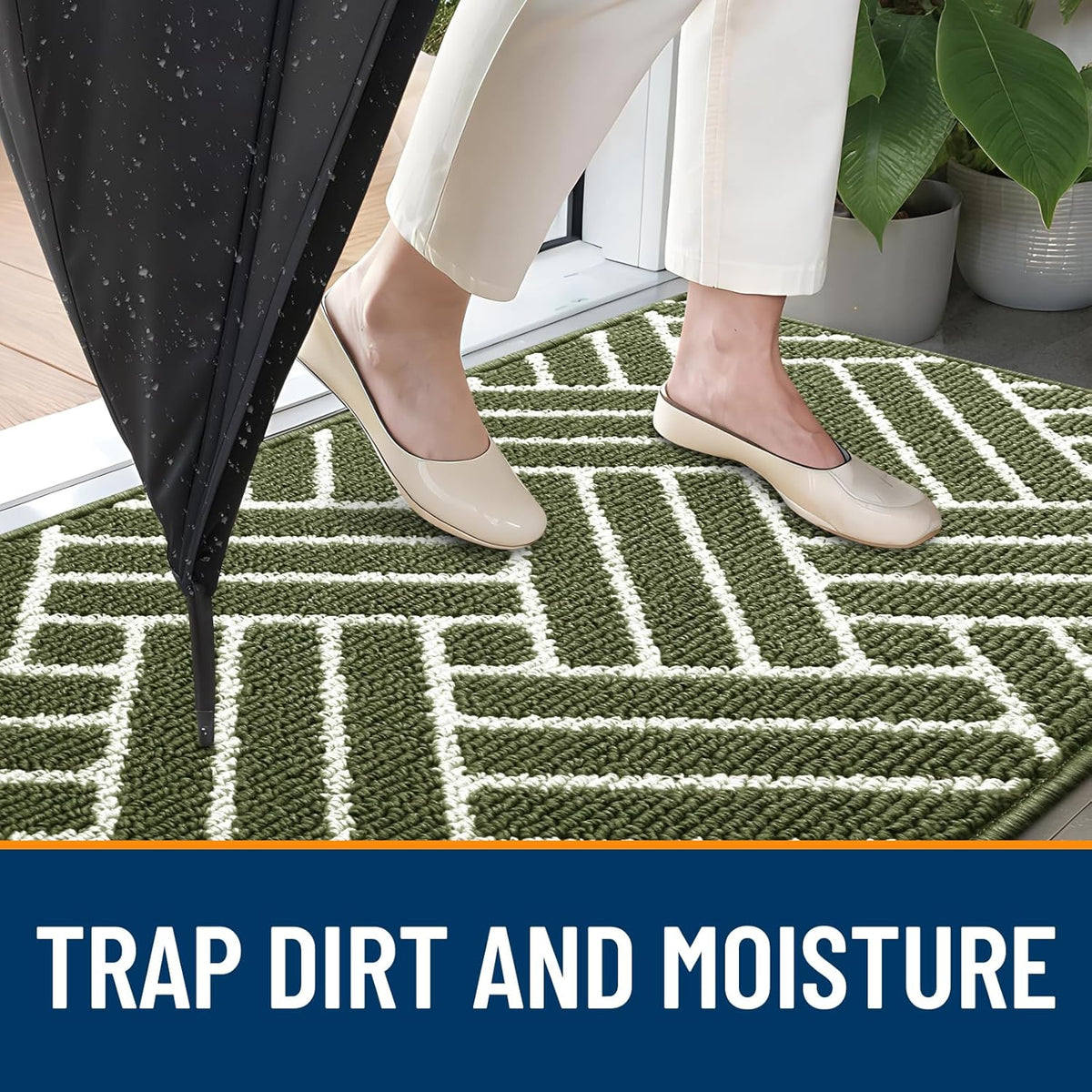 OLANLY Indoor Door Mat, 32x20 Inch, Dirt Resistant and Absorbent, Non-Slip Rubber Backing Floor