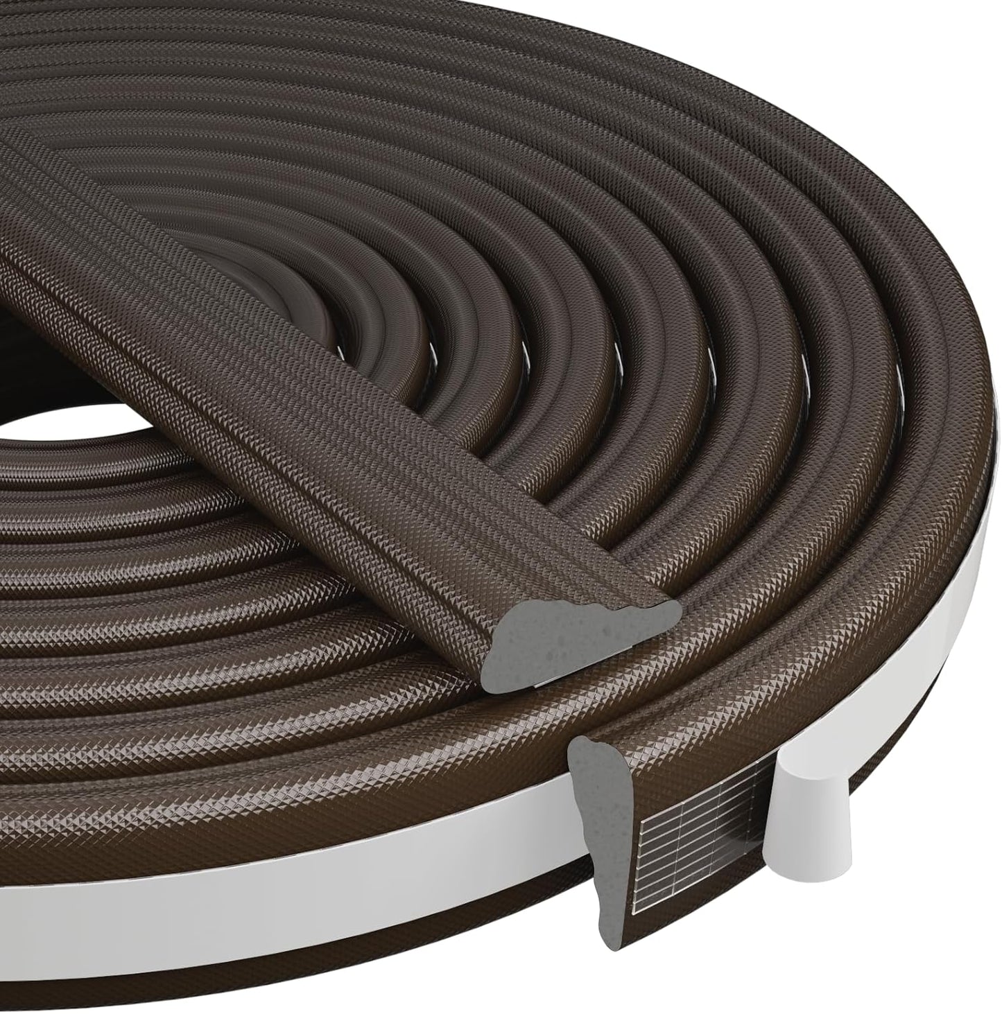 Wedge-Shape Window Weather Stripping Door Frame Seal Strip 118” Brown,Upgrade Black