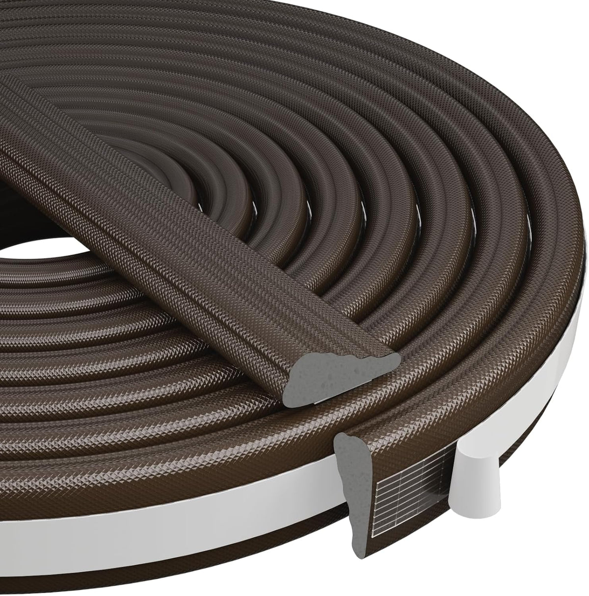 Wedge-Shape Window Weather Stripping Door Frame Seal Strip 3Pcs×196" Brown,Upgrade Black