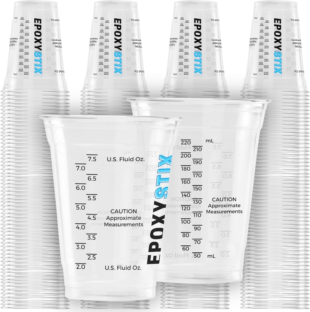 [Pack of 250] 10oz Disposable Measuring Cups for Mixing Epoxy Resin - Measurements in mL and Oz