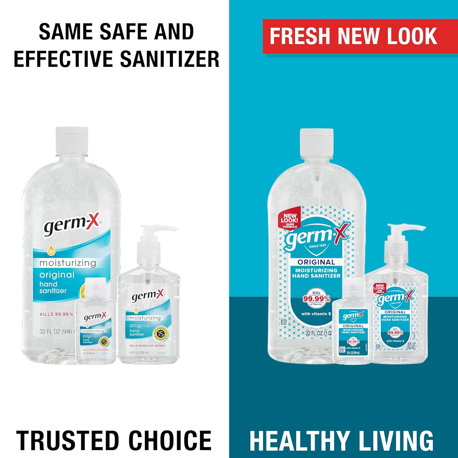 Germ-X Original Hand Sanitizer, Non-Drying Moisturizing Gel with Vitamin E, Instant and No Rinse