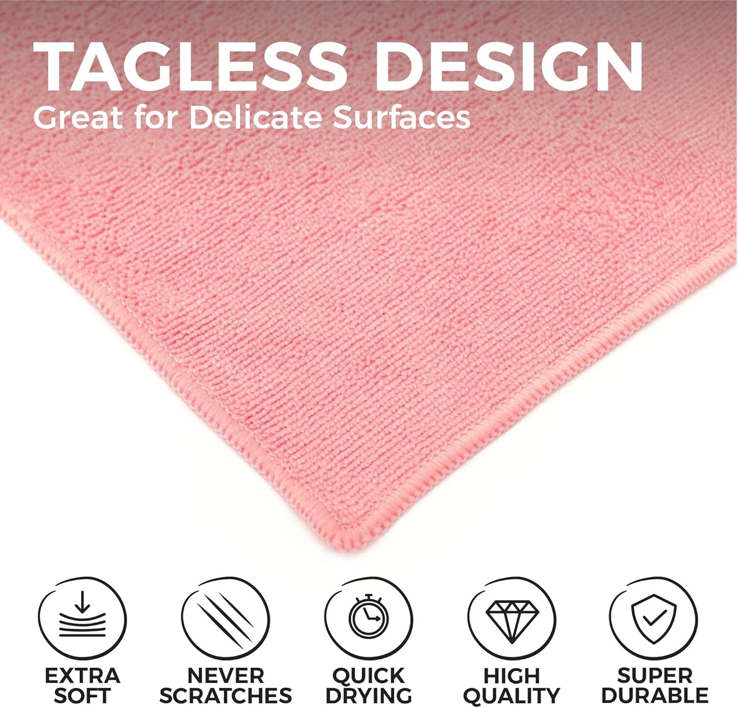 The Rag Company - All-Purpose Microfiber Terry Cleaning Towels - Commercial Grade, Highly