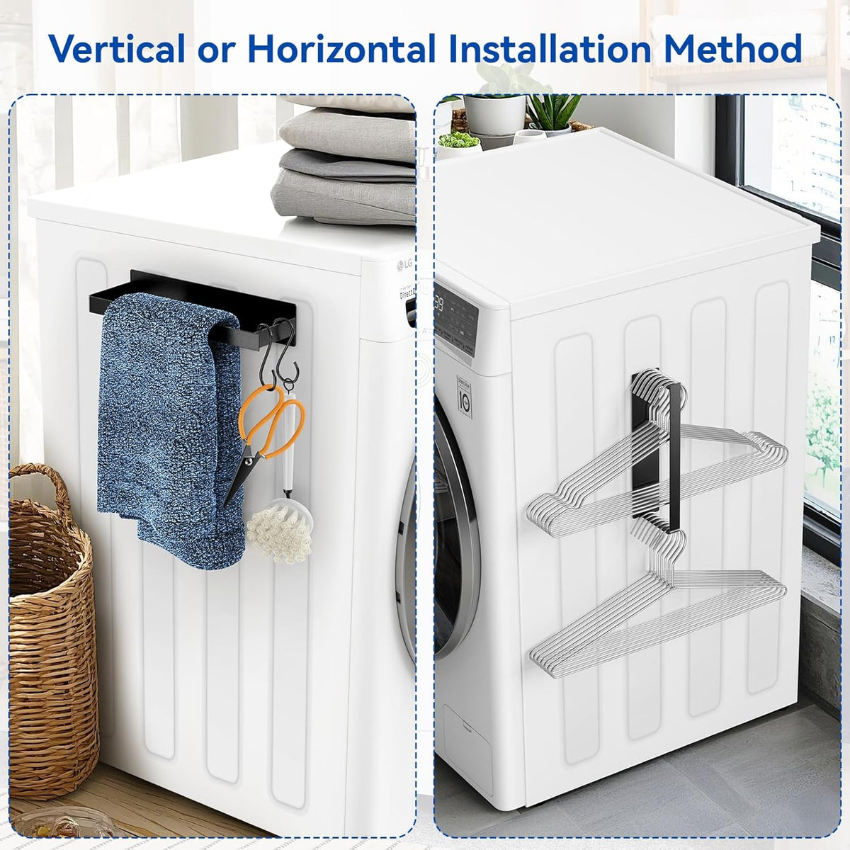 Magnetic Dryer Ball Holder and Magnetic Hanger Holder for Laundry Room Organization and Storage