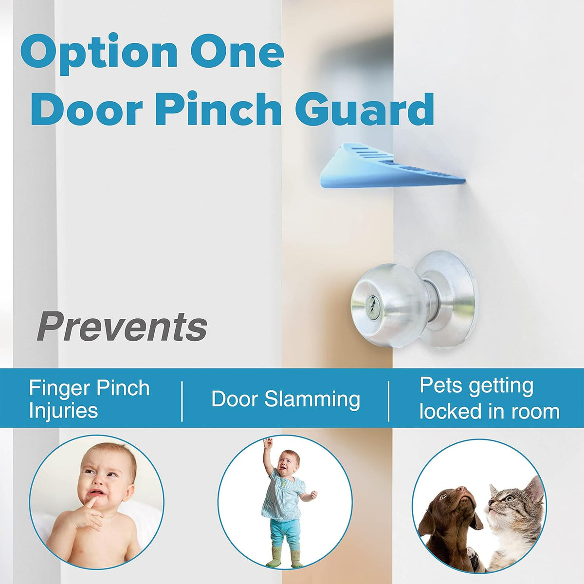 Door Pinch Guard and Door Slam Stopper, Durable Silicone Door Finger Pinch Guard, Prevents Finger