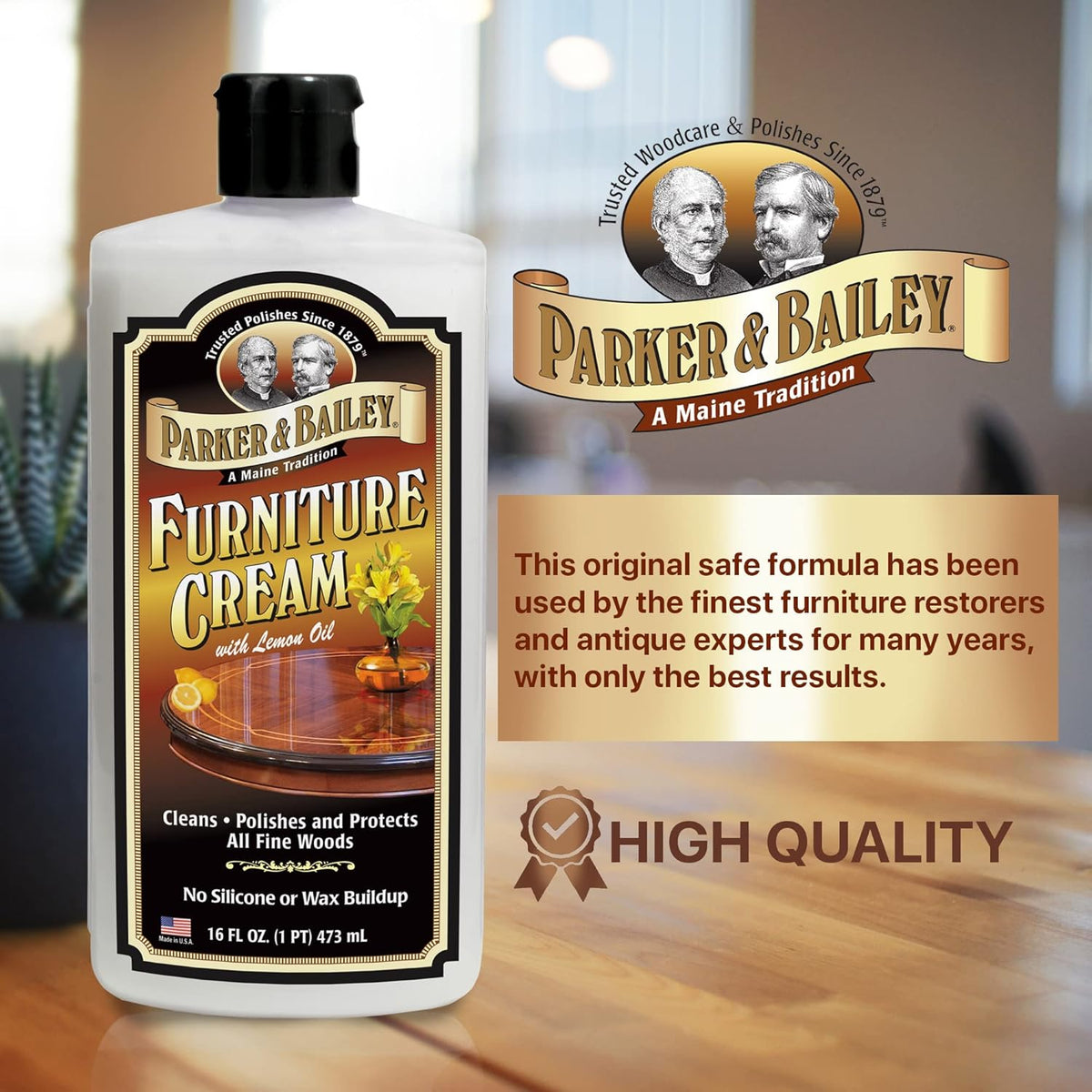 PARKER & BAILEY FURNITURE CREAM - Multisurface Wood Cleaner And Polish Furniture Quick Shine