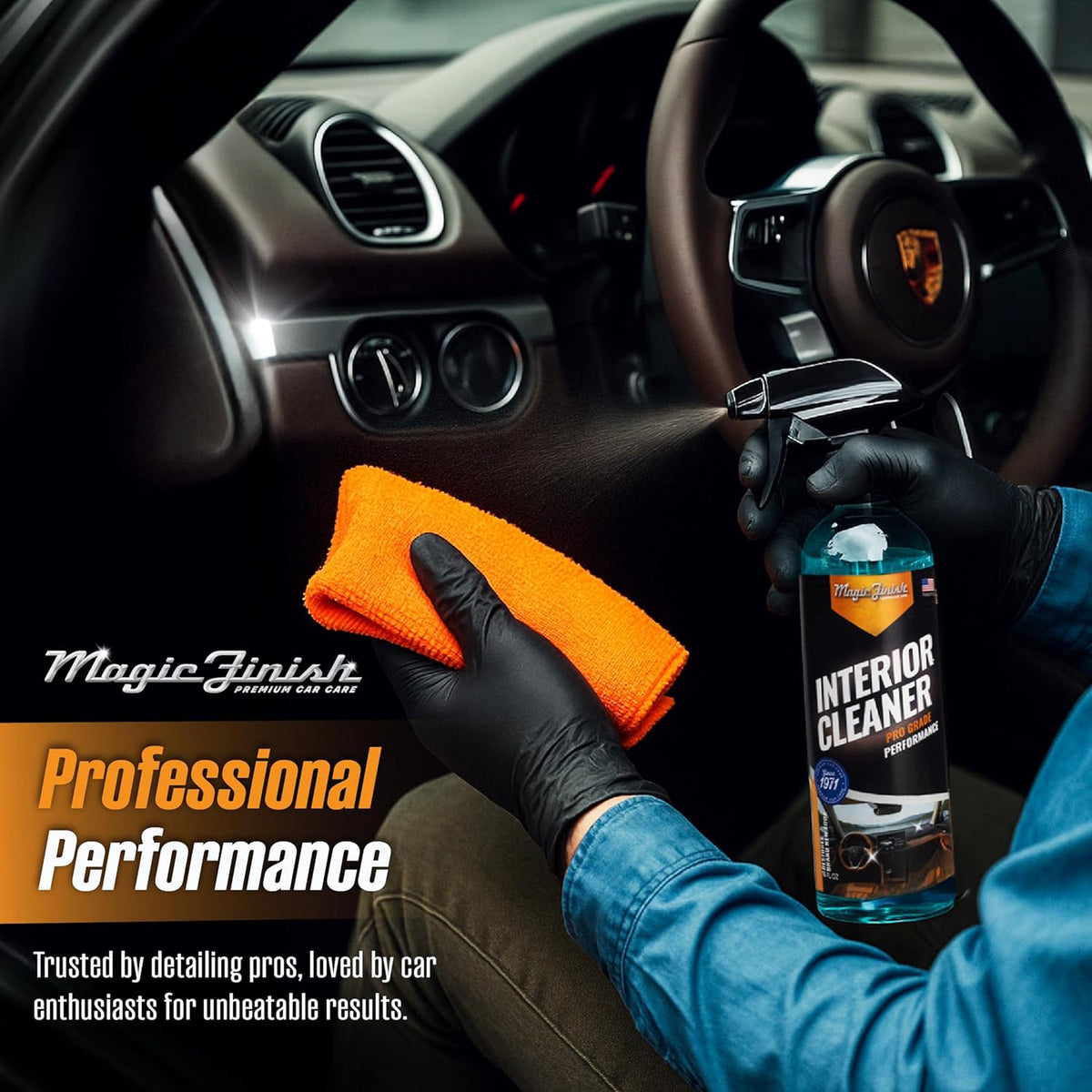 Magic Finish Interior Cleaning Spray (16 fl oz) – All-in-One Car Cleaner Spray for Seats