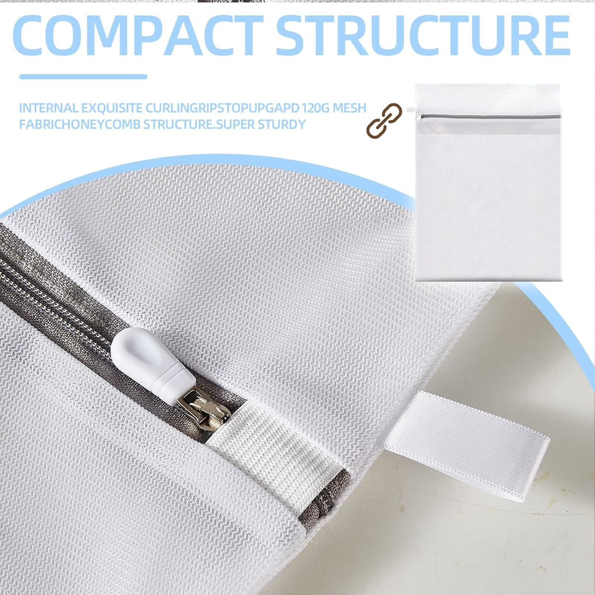 Mesh Laundry Bags, Mesh Wash Bags, Durable Mesh Structure with Strong Zipper, Suitable for