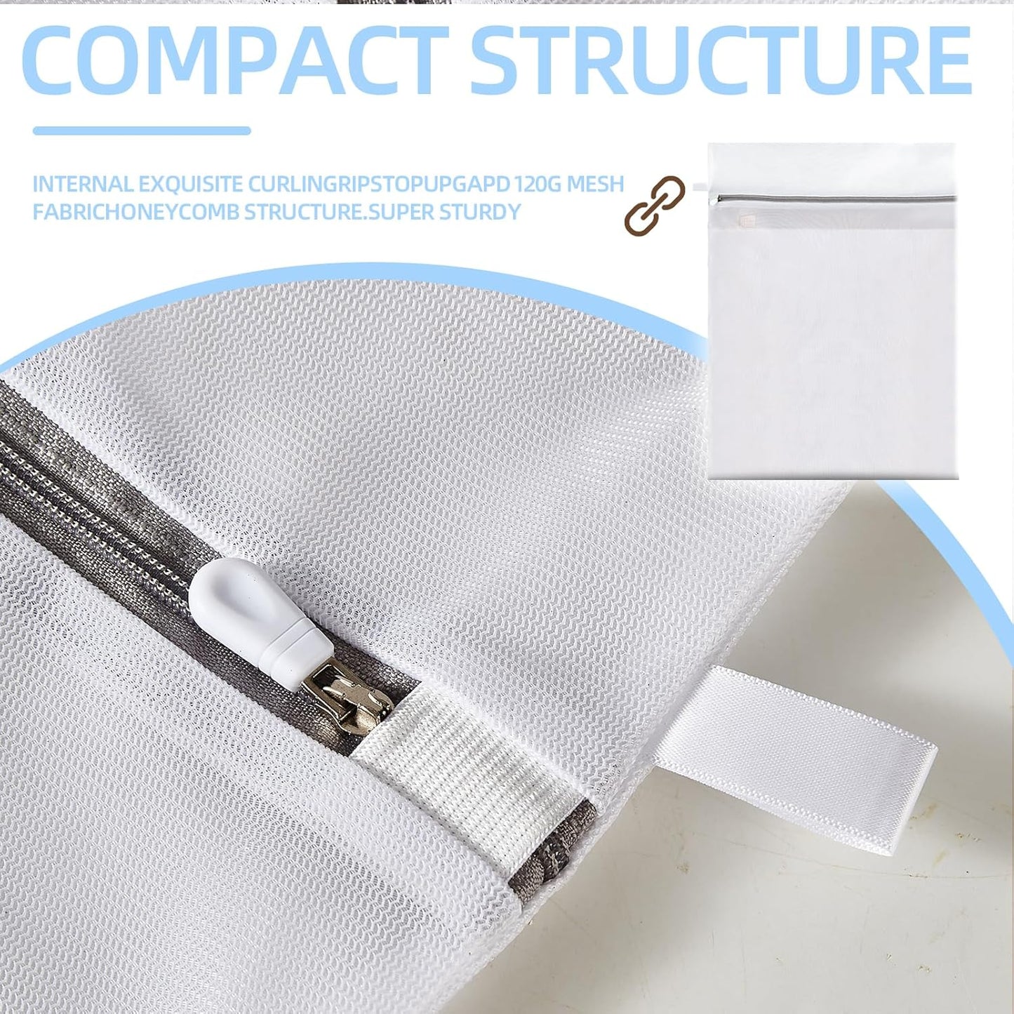 Mesh Laundry Bags, Mesh Wash Bags, Durable Mesh Structure with Strong Zipper, Suitable for