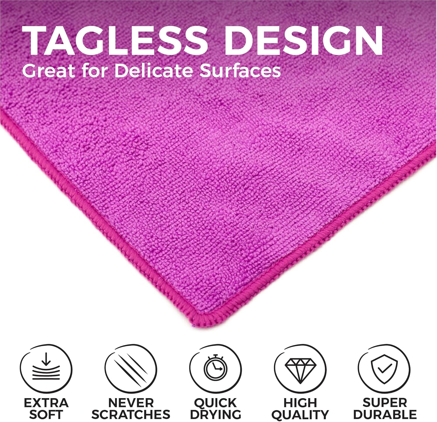 The Rag Company - All-Purpose Microfiber Terry Cleaning Towels - Commercial Grade, Highly