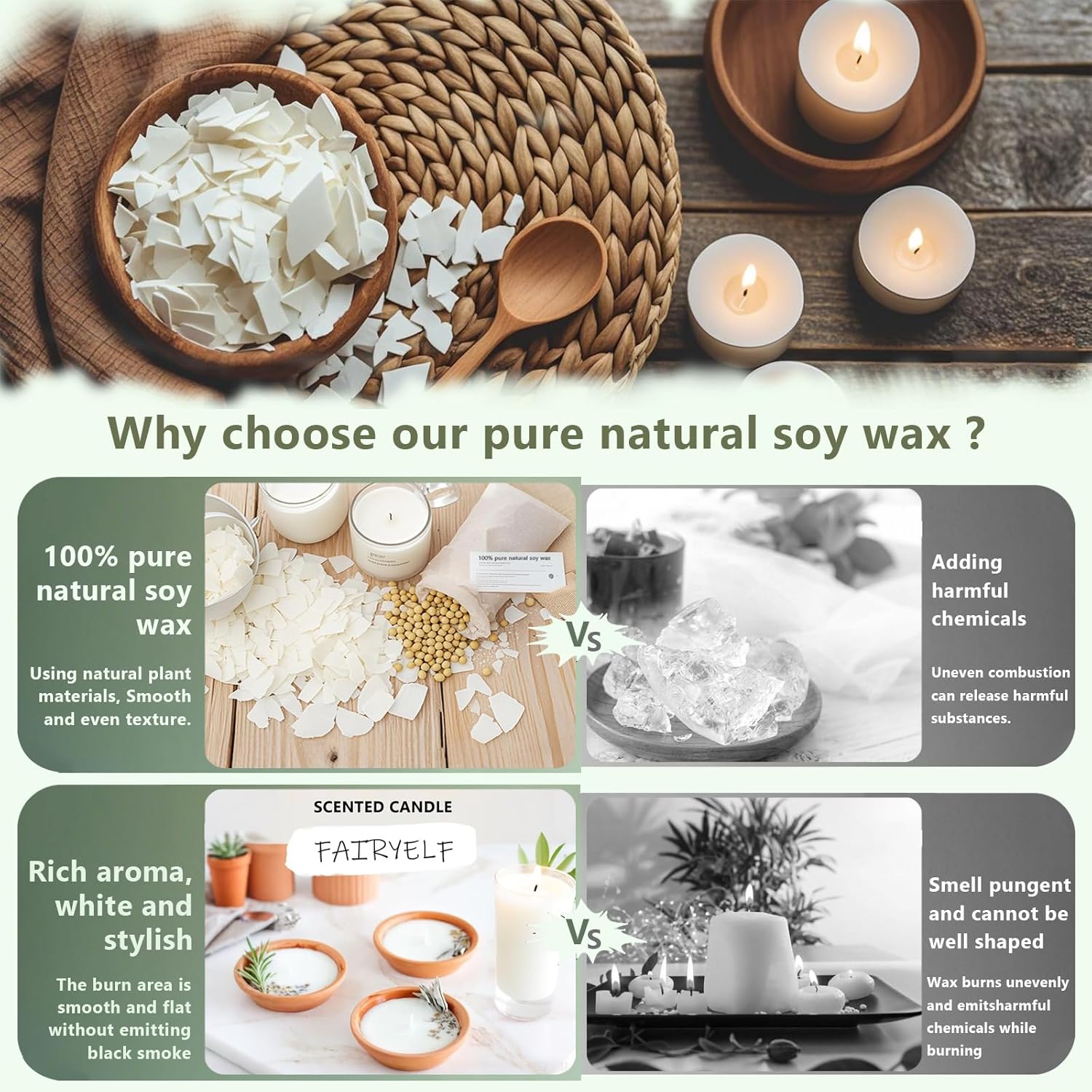 Soy Wax Candle Making Kit Supplies With Wax Melter, Natural Candle Wax for Candle Making - DIY