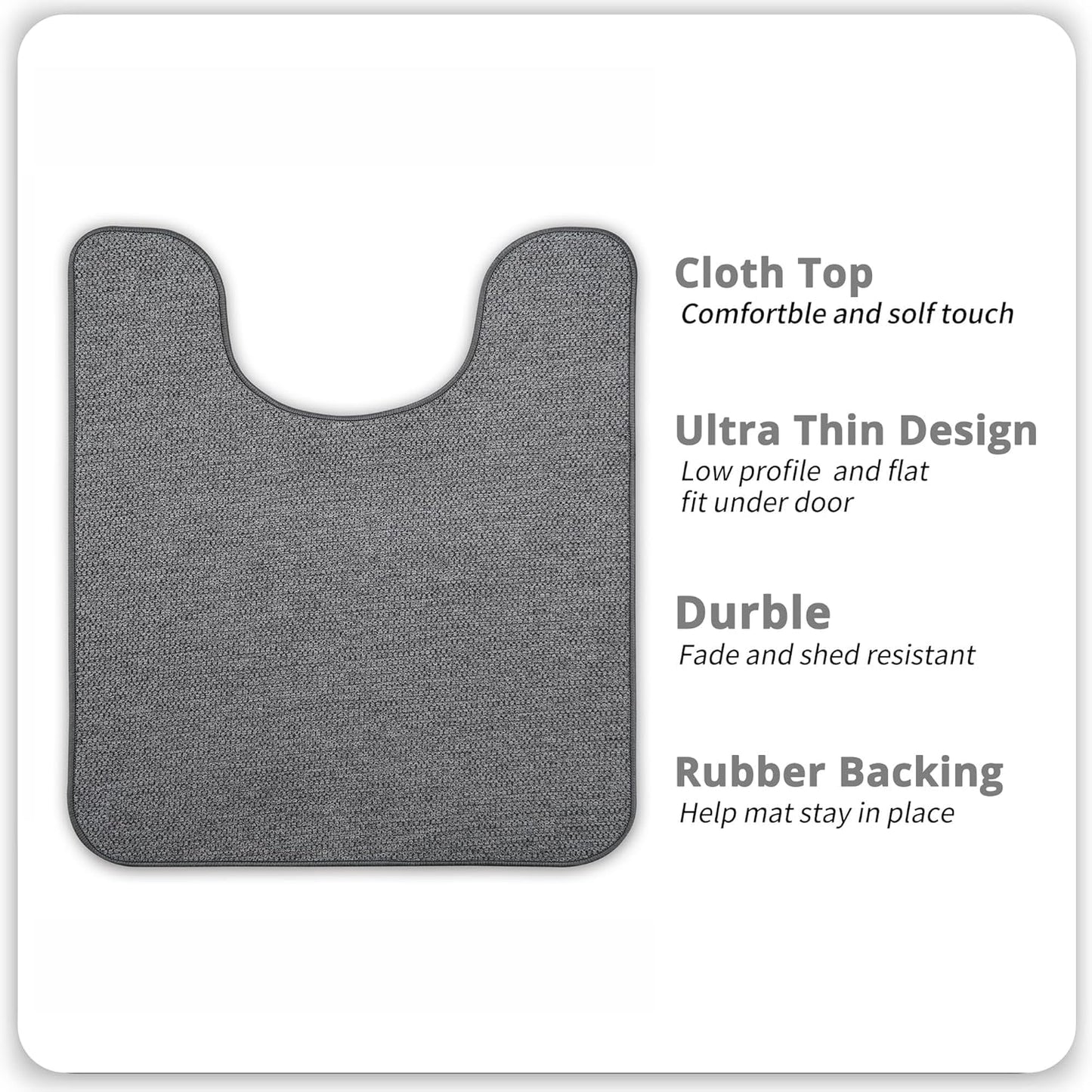 Toilet Rugs U Shaped Bathroom Rug,Machine Washable Non Slip Quick Dry Super Absorbent Ultra Thin