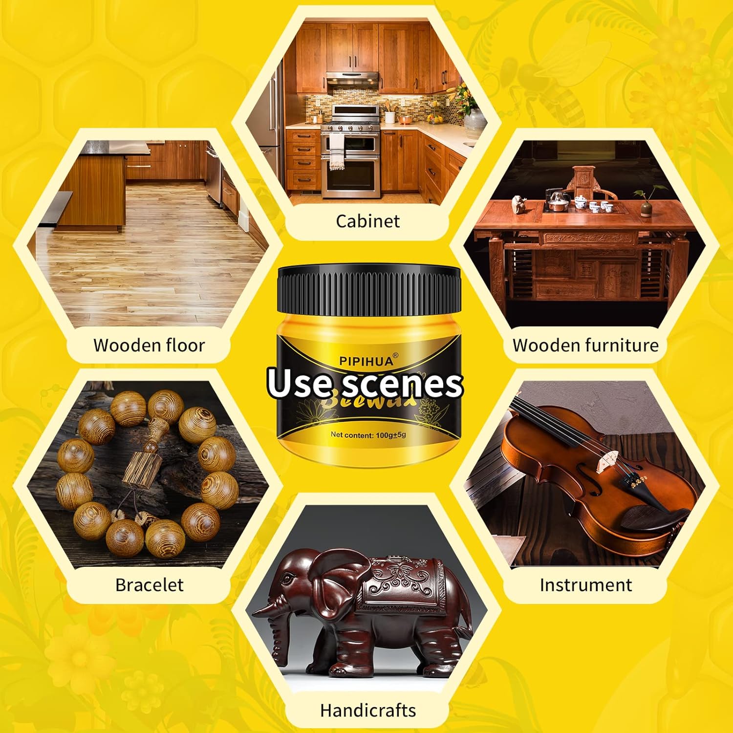 PIPIHUA Beeswax Polish and Conditioner for Wood Furniture - Waterproof & Restorer Wood Wax