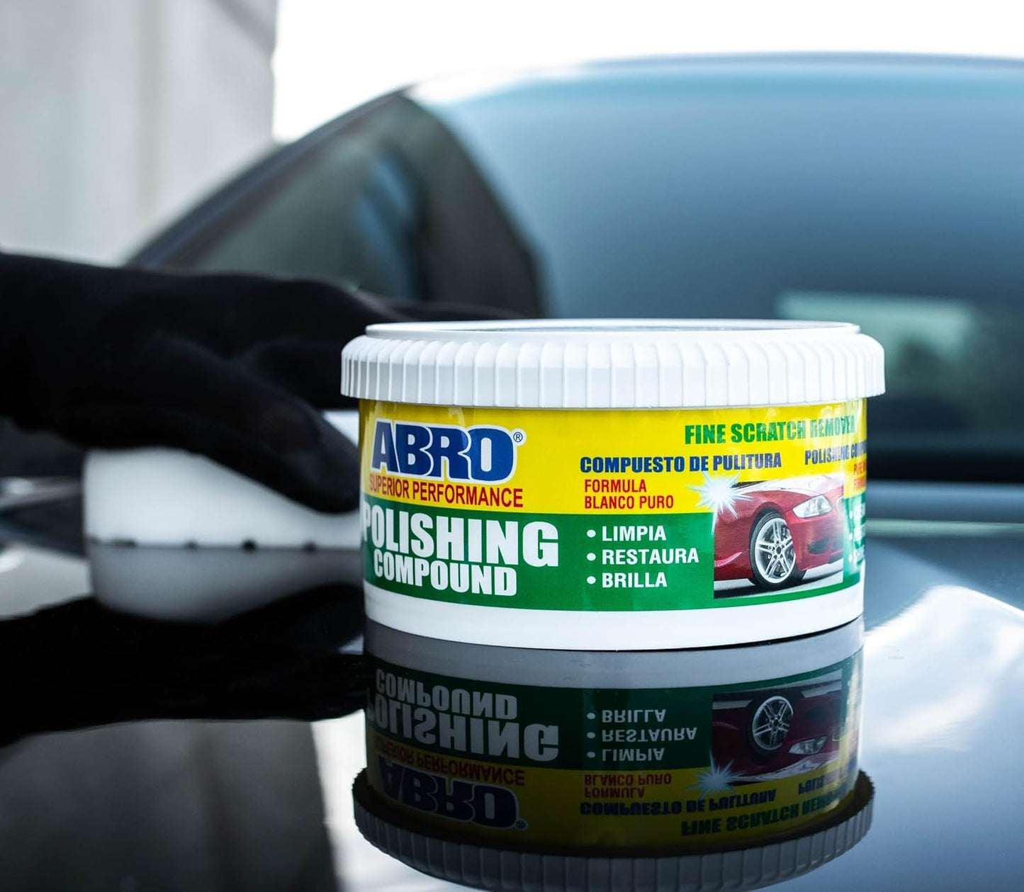 ABRO Superior Performance Polishing Compound, 10 oz., High-tech Shine Car Scratch Remover for