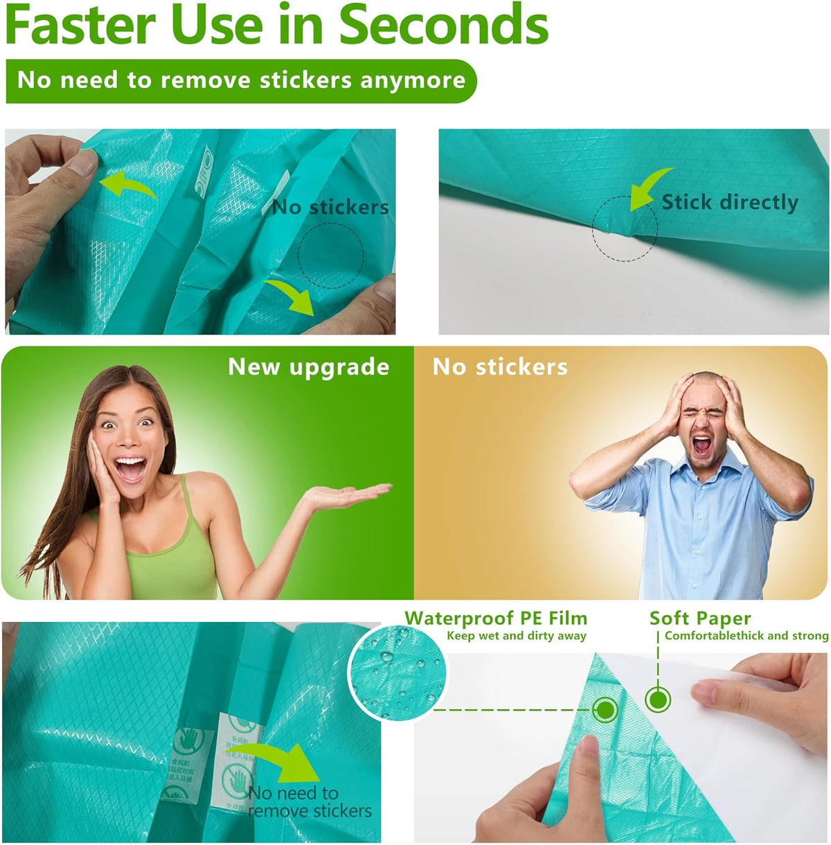 TenFan Disposable Toilet Seat Covers - 70-Pack Waterproof XL Travel Pack, Adhesive Secure Fit for