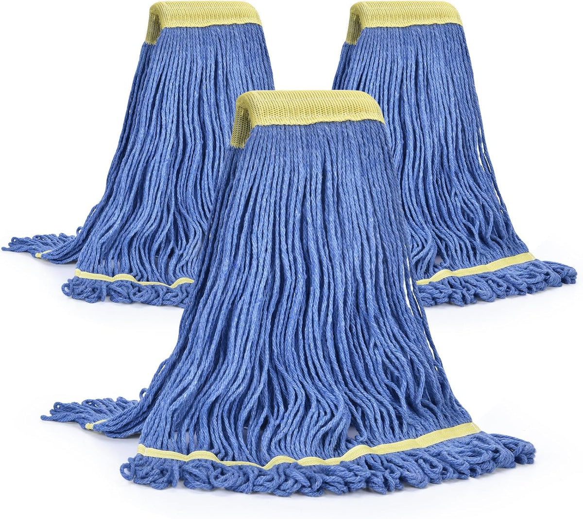 Matthew Cleaning Commercial Mop Head Replacement, 5 Inch Wide Headband, Looped End Cotton Blend