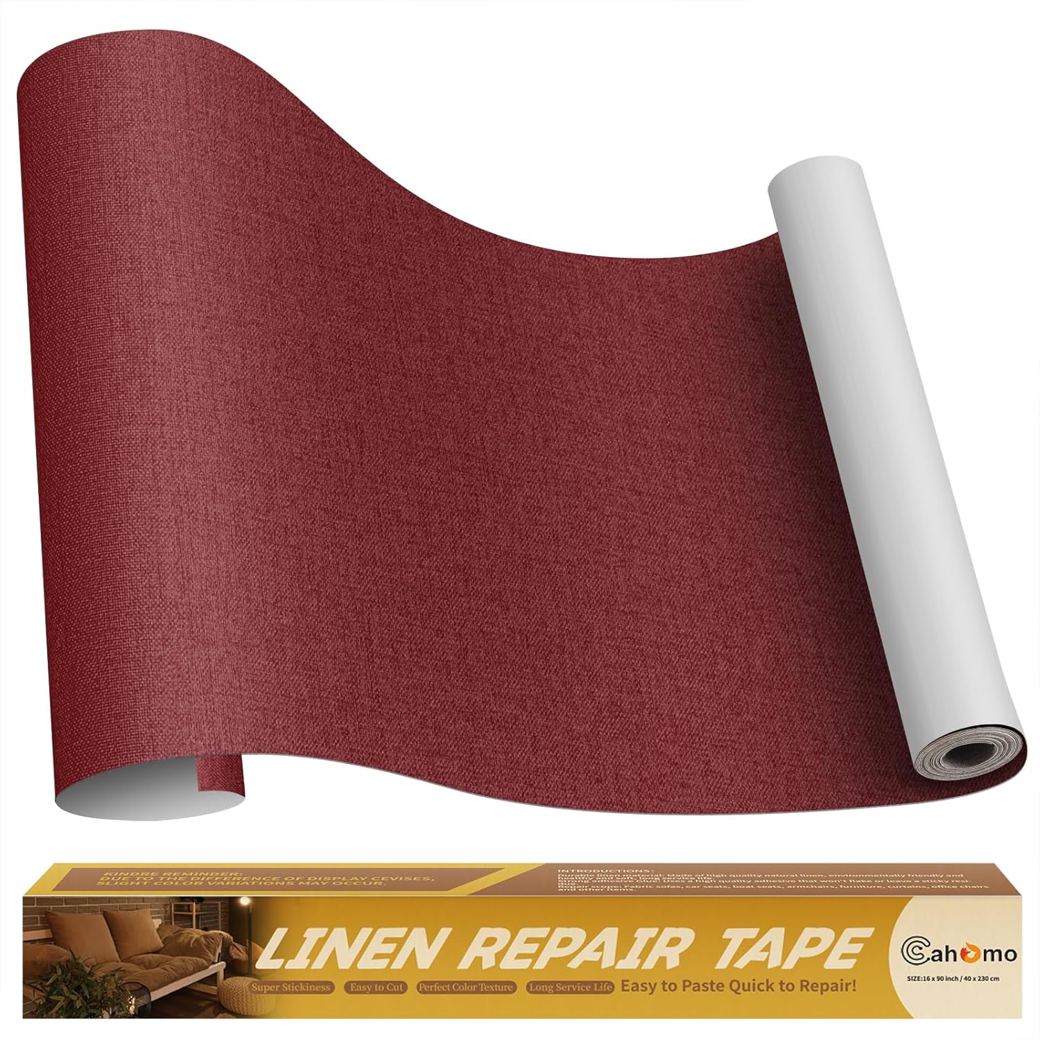 Linen Repair Tape 16x90 inch, Self Adhesive Fabric Patches, Linen Patch Tape Kit, Fabric Repair
