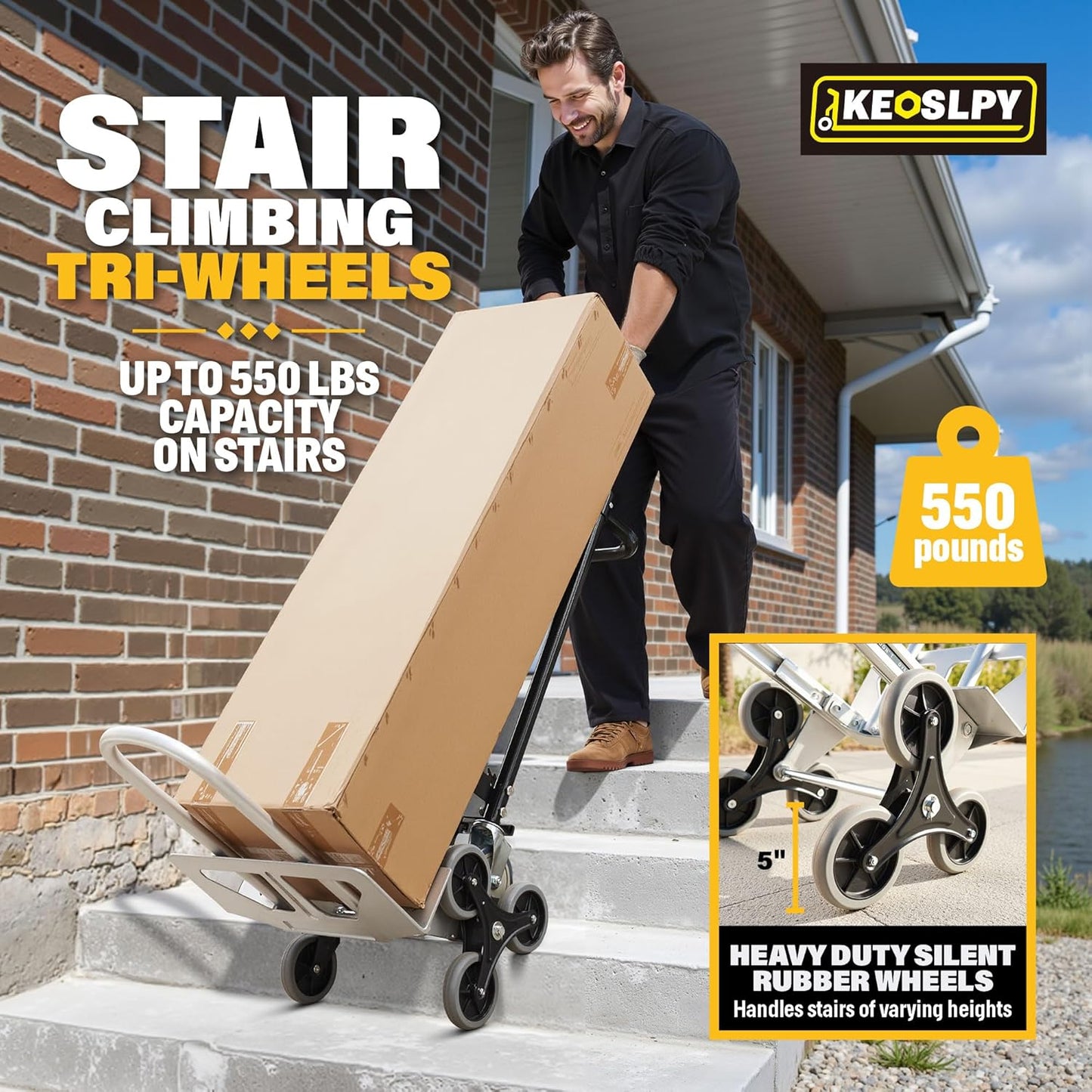 3 in 1 Industrial Convertible Hand Truck, 1000 LBS Capacity Heavy Duty Platform Cart, Utility