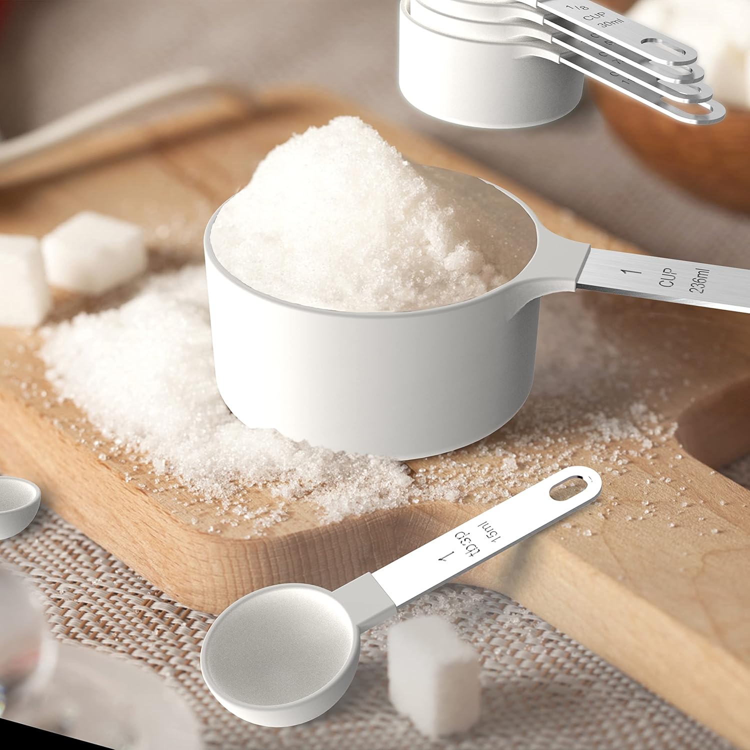 TILUCK Measuring Cups & Spoons Set, Stackable Cups and Spoons, Nesting Measure Cups with Stainless