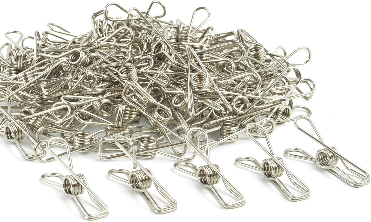 Wire Clothespins Laundry Chip Clips - 100 Pack Bulk Clothes Pins Heave Duty,Durable Metal Clothes