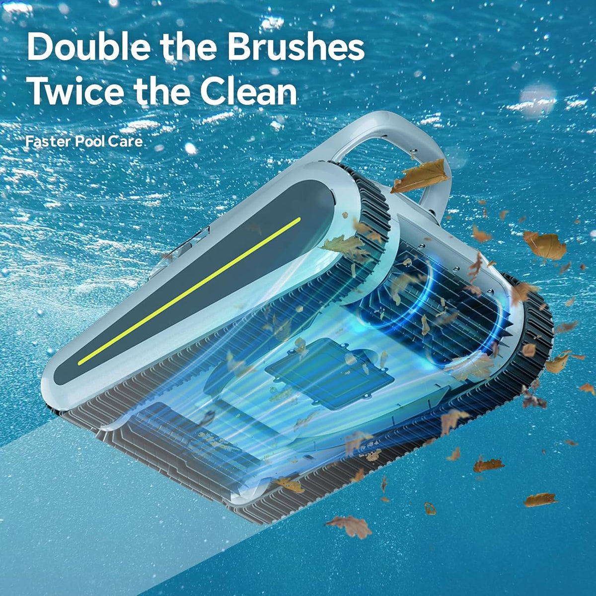 Cordless Robotic Pool Cleaner -Pool Vacuum 180W Brushless Motor, 45,000Pa Suction, Wall Climbing