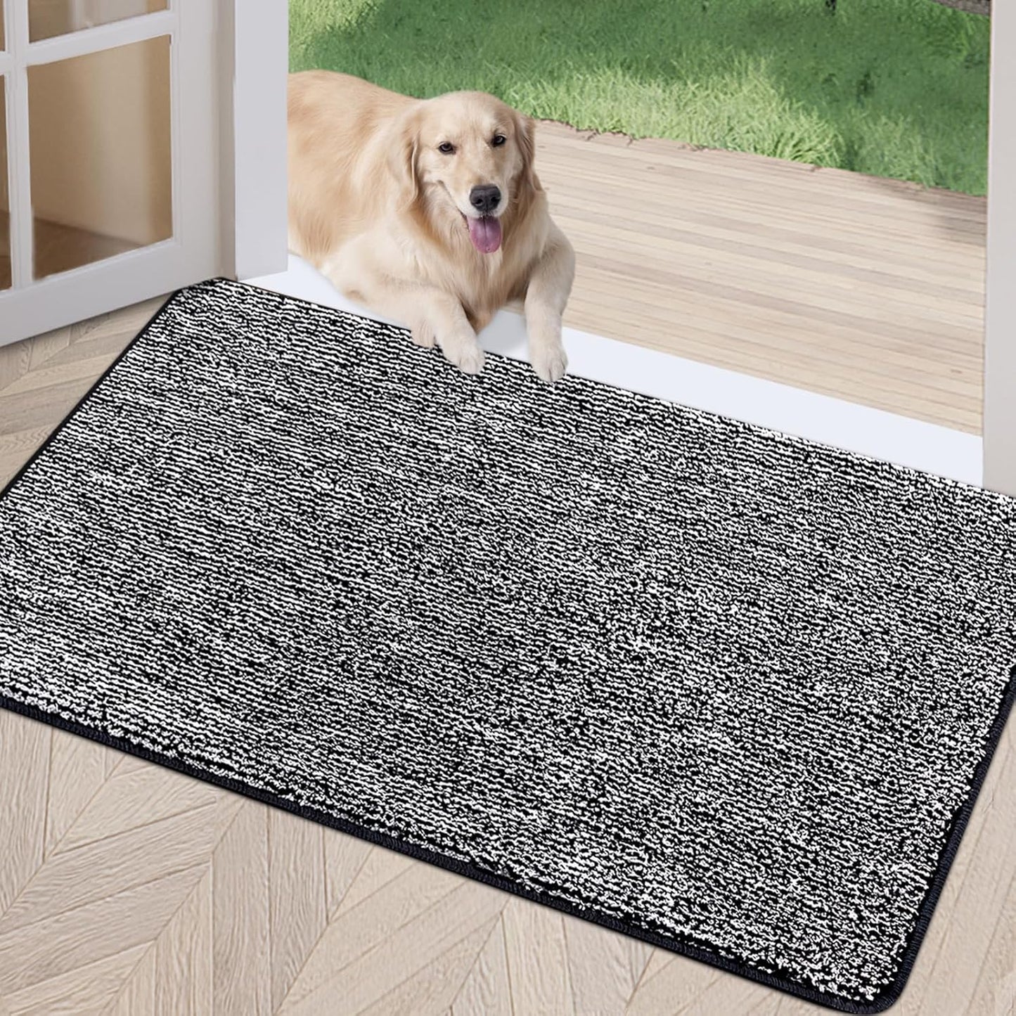 REFETONE Indoor Doormat, Front Door Mat 32"x40" Absorbent Rubber Backing Non Slip Back Door Mats