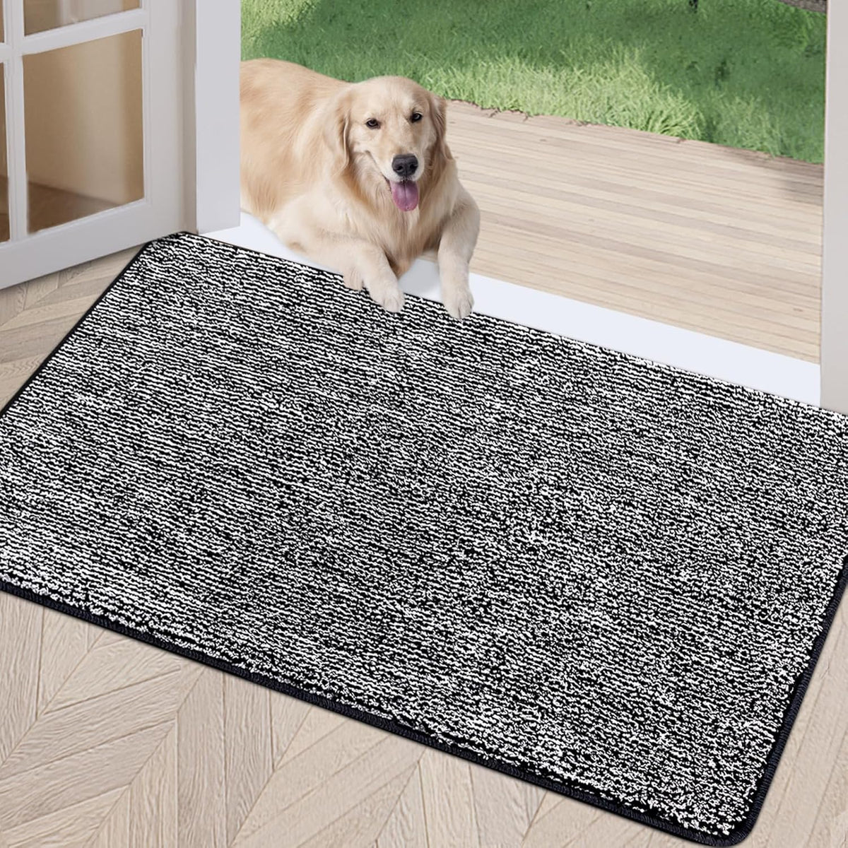 REFETONE Indoor Doormat, Front Door Mat 24"x36" Absorbent Rubber Backing Non Slip Back Door Mats