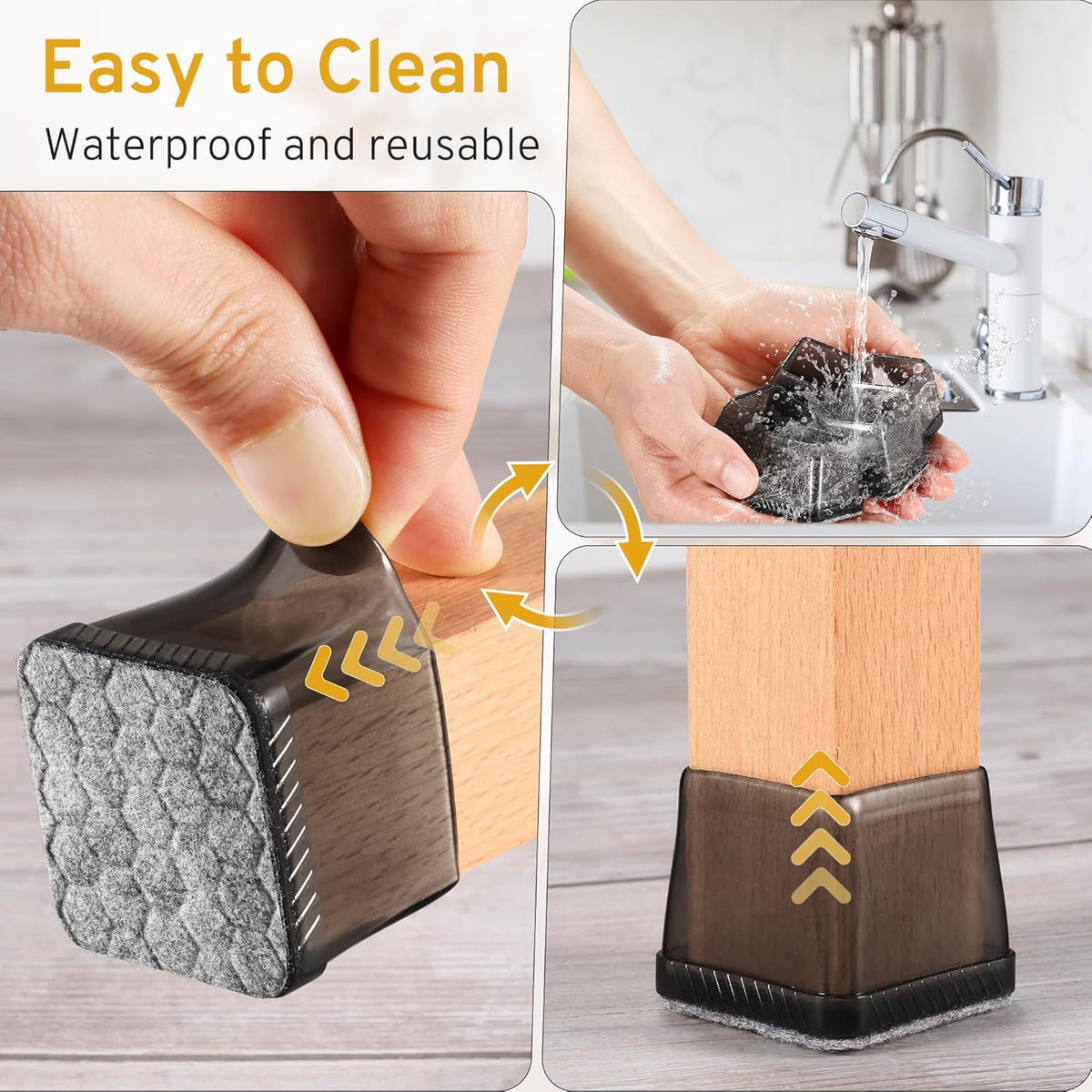 24PCS Extra Small Chair Leg Floor Protectors, Furniture Sliders, Chair Leg Protectors for Hardwood