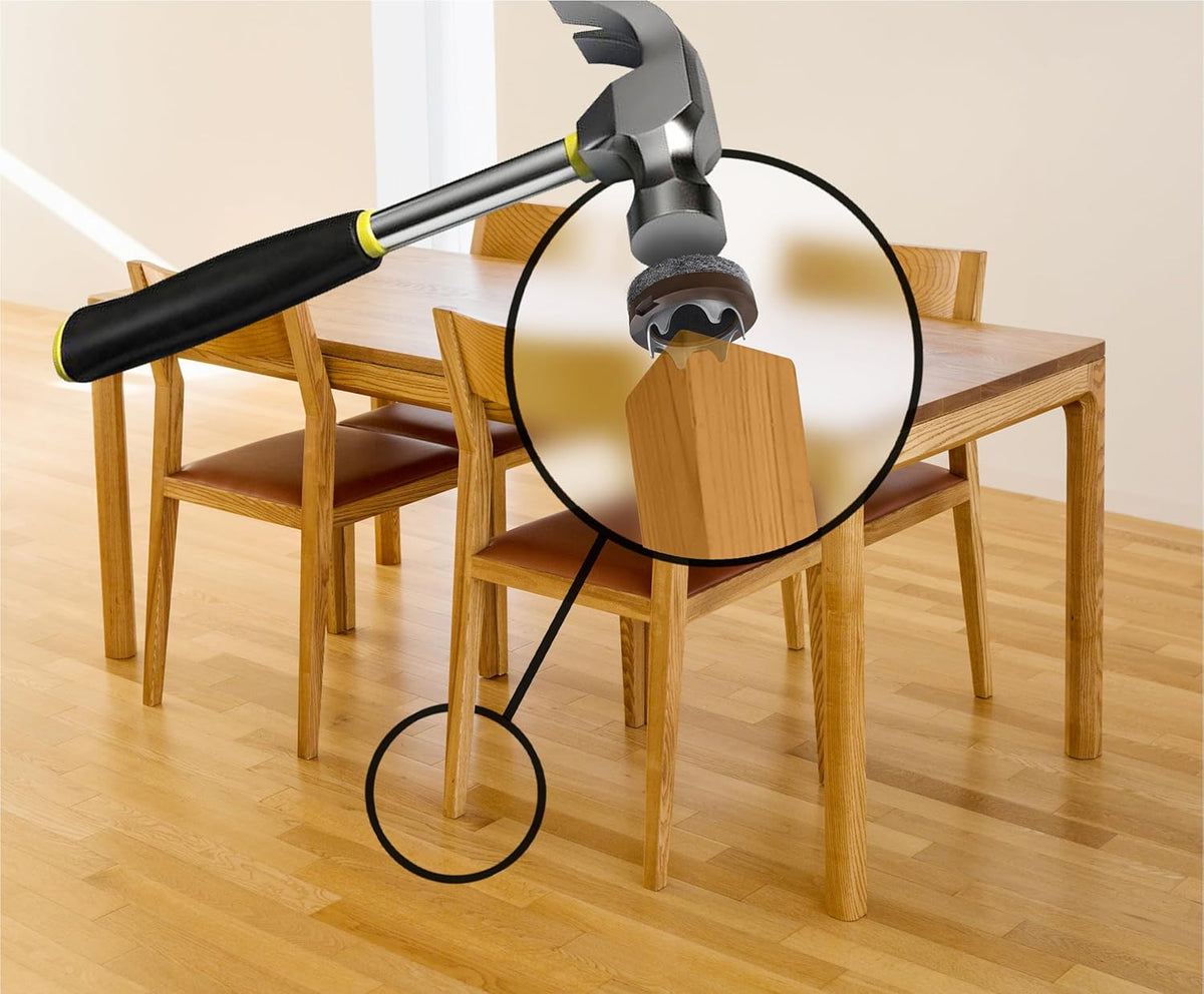 GorillaFelt CB257 Chair Leg Floor Protectors/Felt Glides (Set of 8) Tap On Felt Furniture Pads