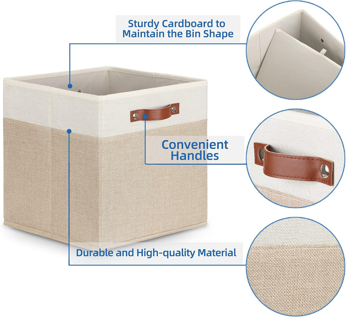 Temary Cube Storage Bins 13 Inch Fabric Storage Cubes Storage Baskets for Shelves Closet Baskets