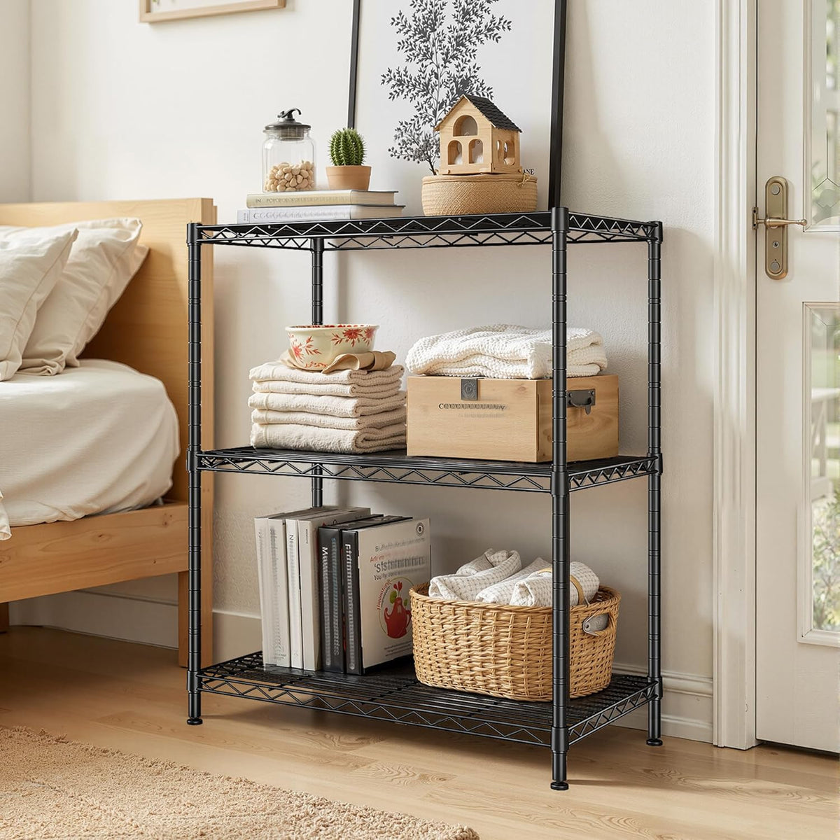 Storage Shelves Adjustable Wire Shelving Metal Wire Rack Shelving Unit Storage Shelf for Kitchen