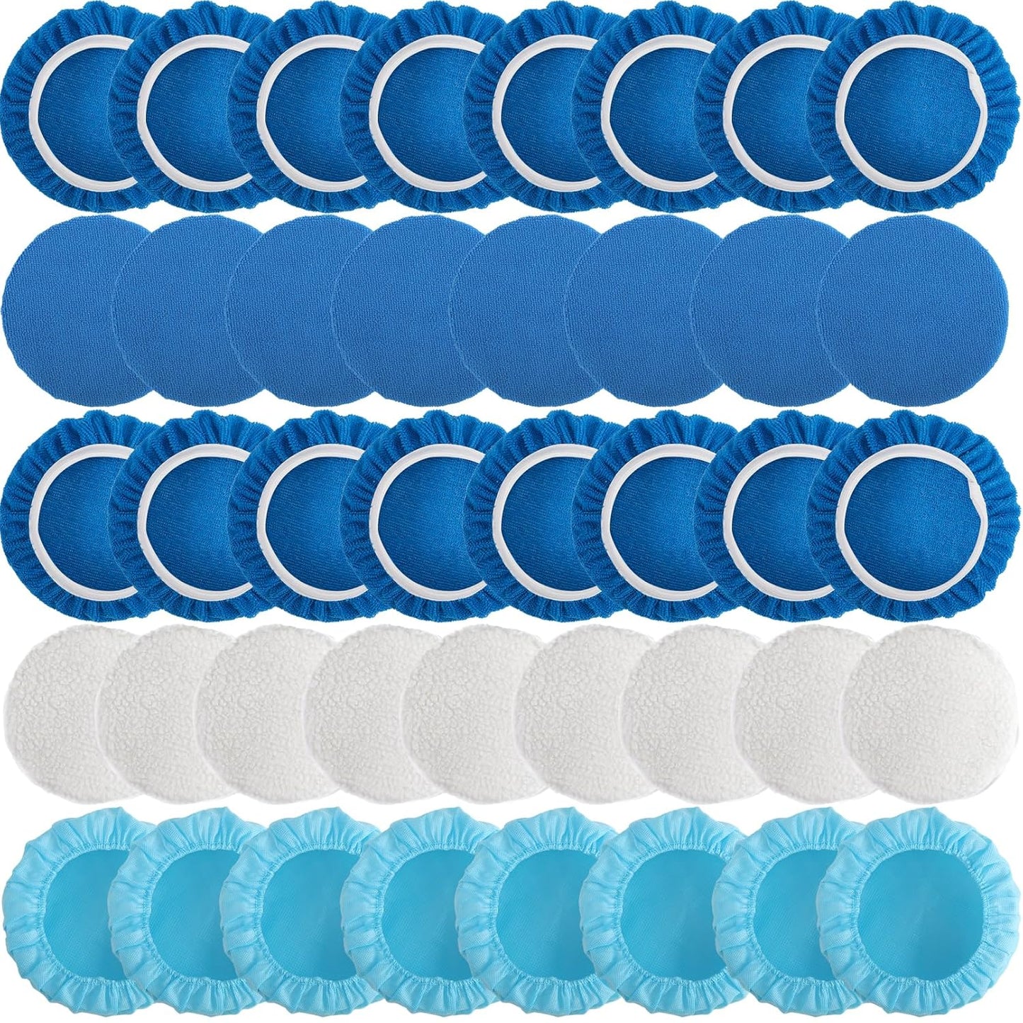 40 Pieces Polishing Bonnet Pads,Car Polisher Pad Bonnet 5-6 Inch, Car Buffer Bonnets Microfiber