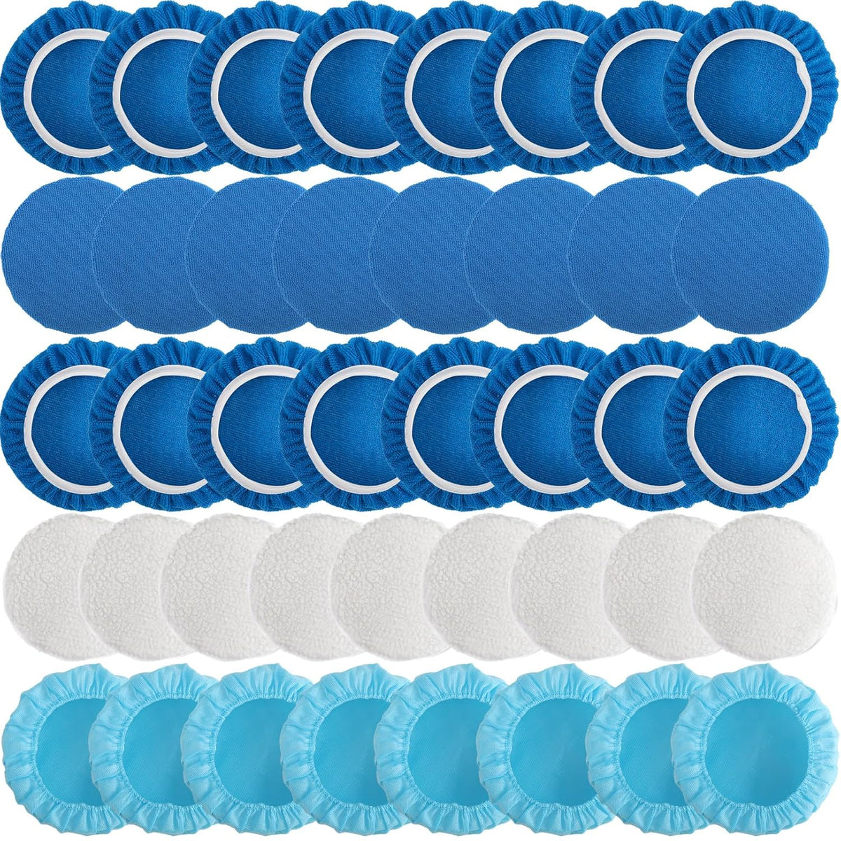 40 Pieces Polishing Bonnet Pads,Car Polisher Pad Bonnet 5-6 Inch, Car Buffer Bonnets Microfiber