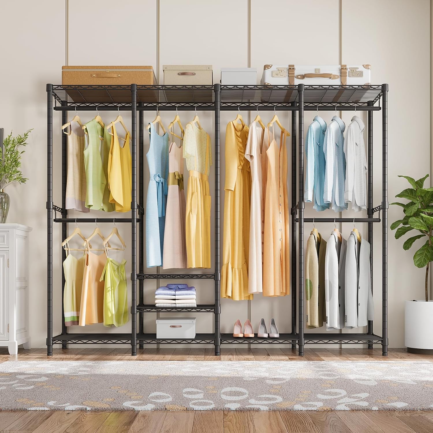 VIPEK V40 Wire Garment Rack Heavy Duty Clothes Rack for Hanging Clothes, Multi-Functional Bedroom