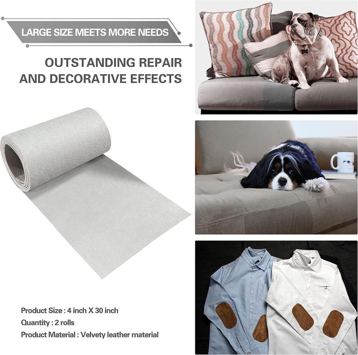 Velvet Repair Patch, Self-Adhesive Flannel Fabric Patch, Multi Colors, Microfiber Patch，Can be Used