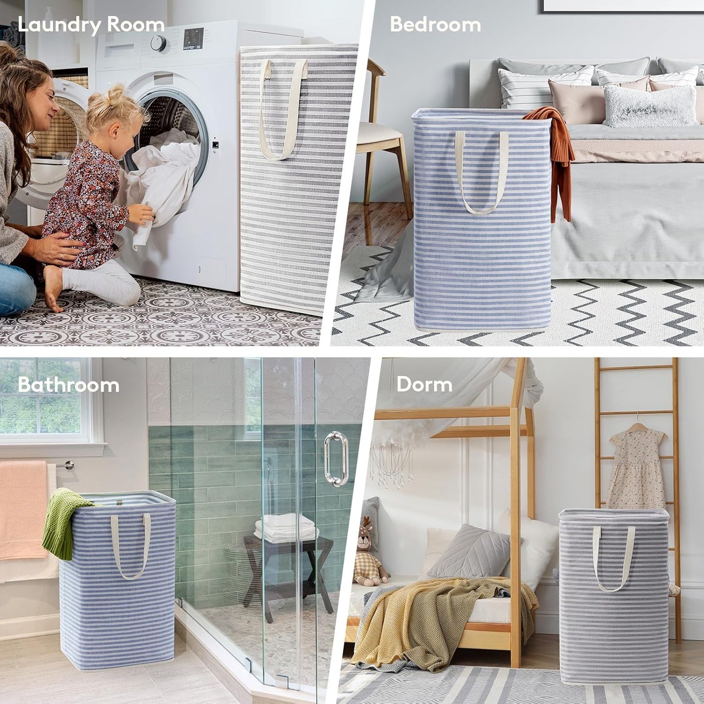 Lifewit 2 Pack Laundry Hamper Large Collapsible Laundry Basket, Freestanding Waterproof Cloth