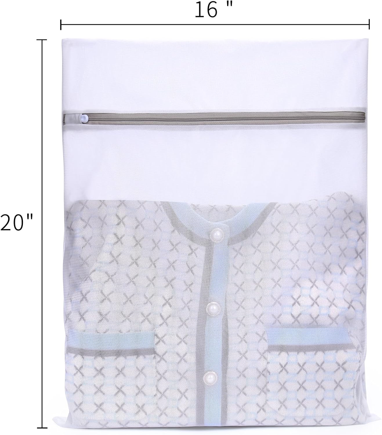 Muchfun 4Pcs Durable Fine Mesh Laundry Bags for Delicates 16 x 20 Inches (4, Large)