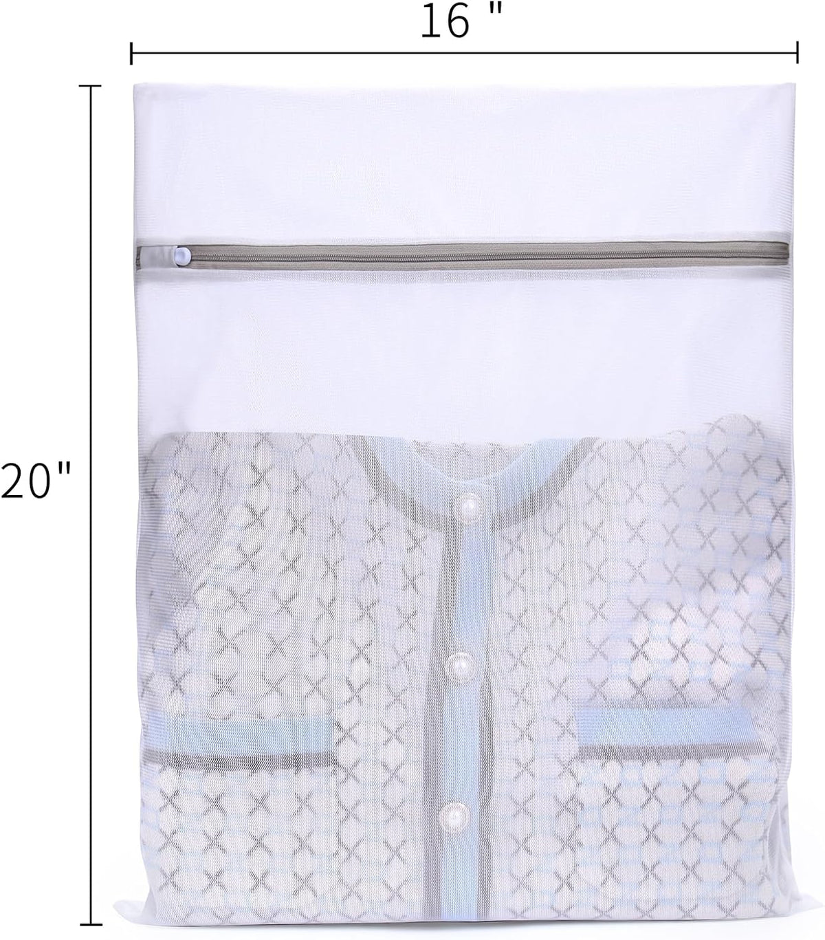 Muchfun 4Pcs Durable Fine Mesh Laundry Bags for Delicates 16 x 20 Inches (4, Large)