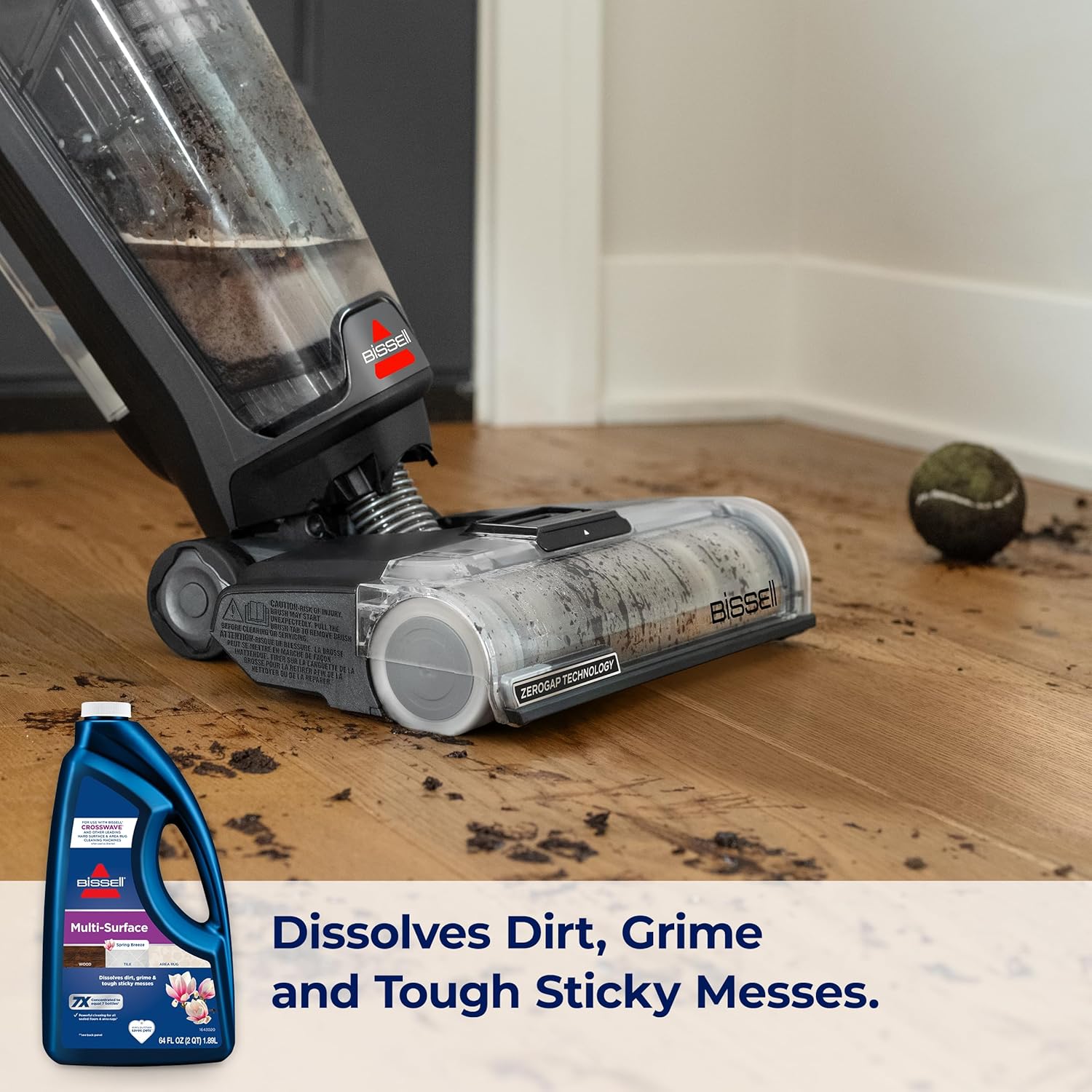 BISSELL MultiSurface Floor Cleaning Formula-Crosswave and Spinwave, 17891, 64oz, Removes Everyday