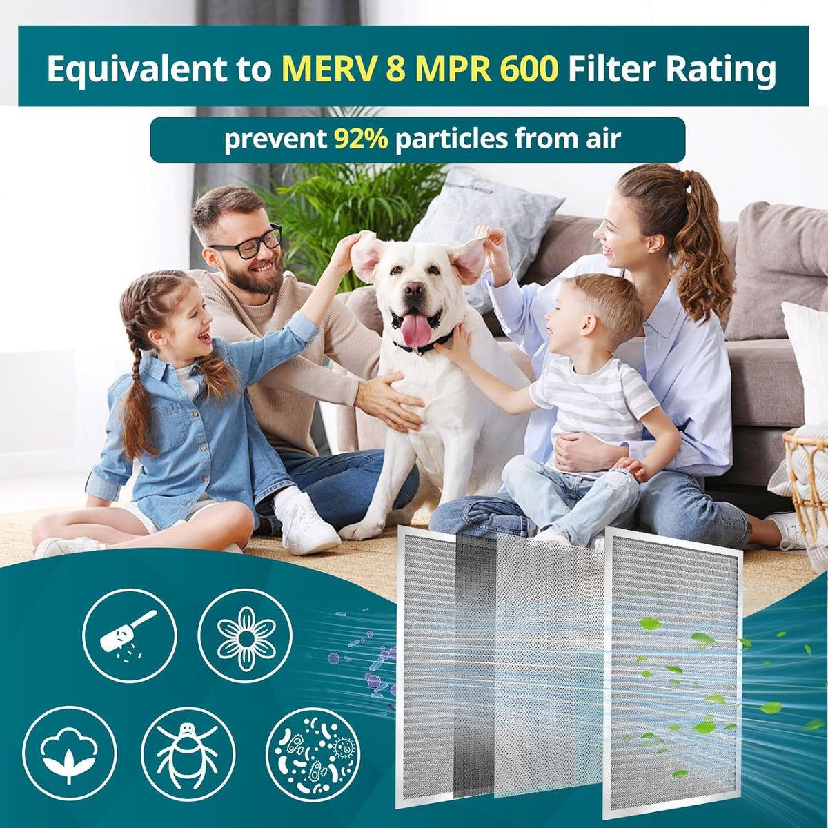 Torjim 14x30x1 MERV8 Washable Electrostatic Air Filter - AC/HVAC Furnace Filter, Permanent, Easy
