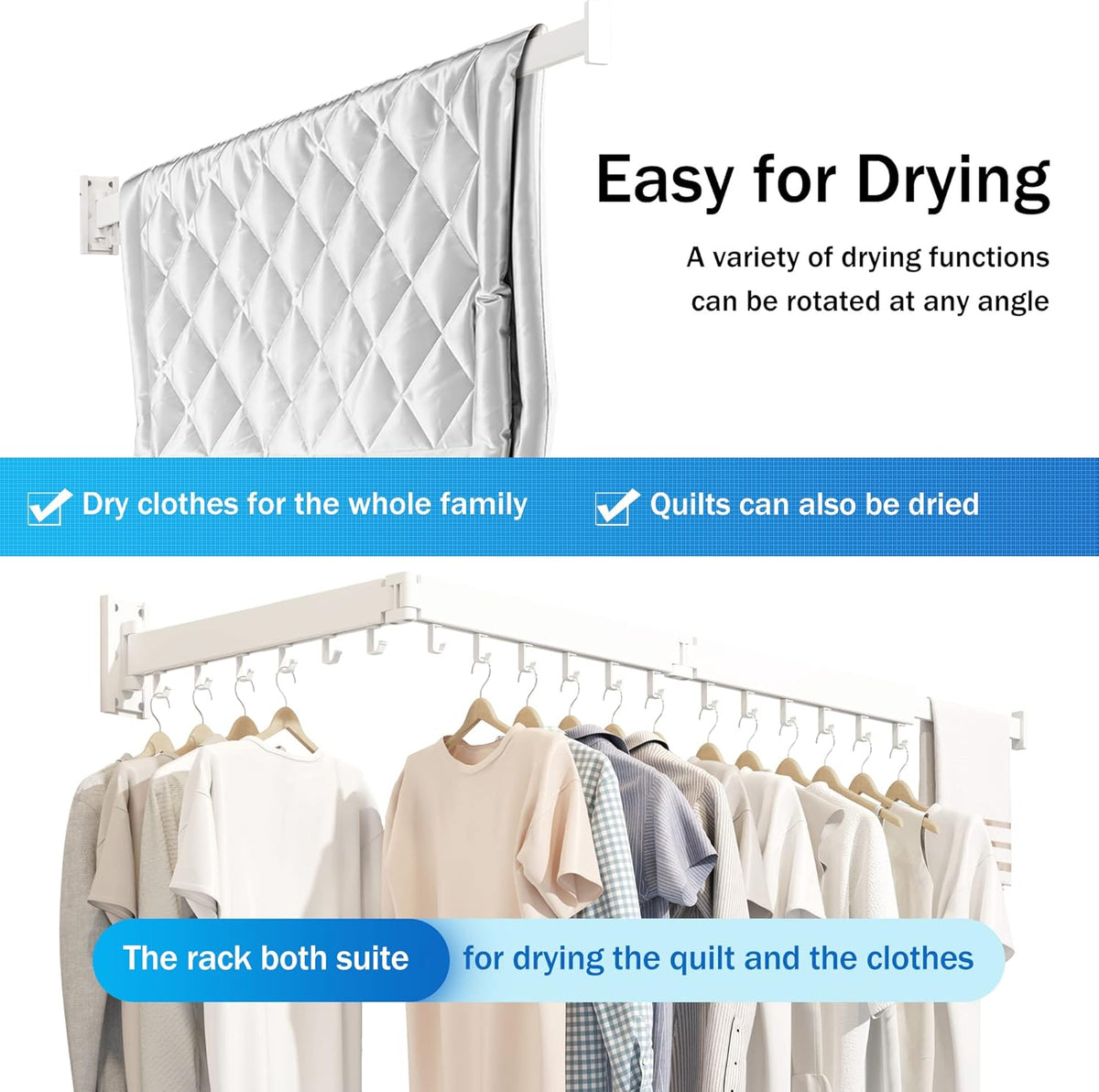 Clothes Drying Rack Wall Mounted,Drying Rack Clothing,Laundry Drying Rack Wall Mount,Collapsible