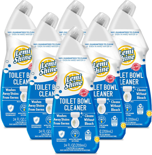 Lemi Shine Toilet Bowl Cleaner - Bleach-Free Toilet Cleaner - Removes Tough Stains and Odor - 24 fl