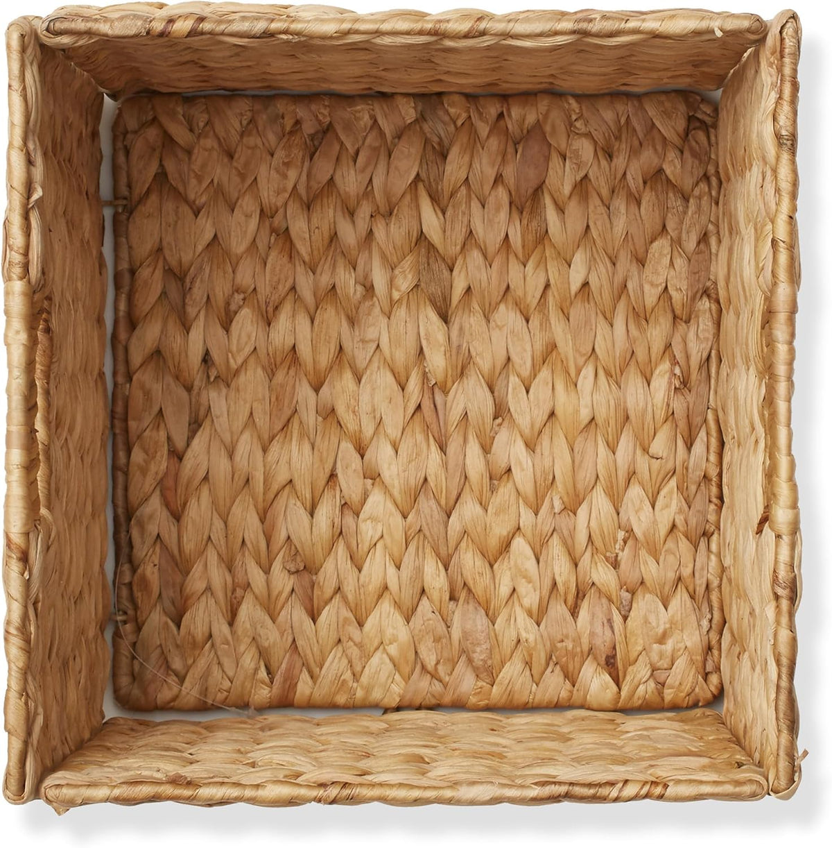 Casafield 10.5" x 10.5" Water Hyacinth Storage Baskets, Natural - Set of 6 Collapsible Cube