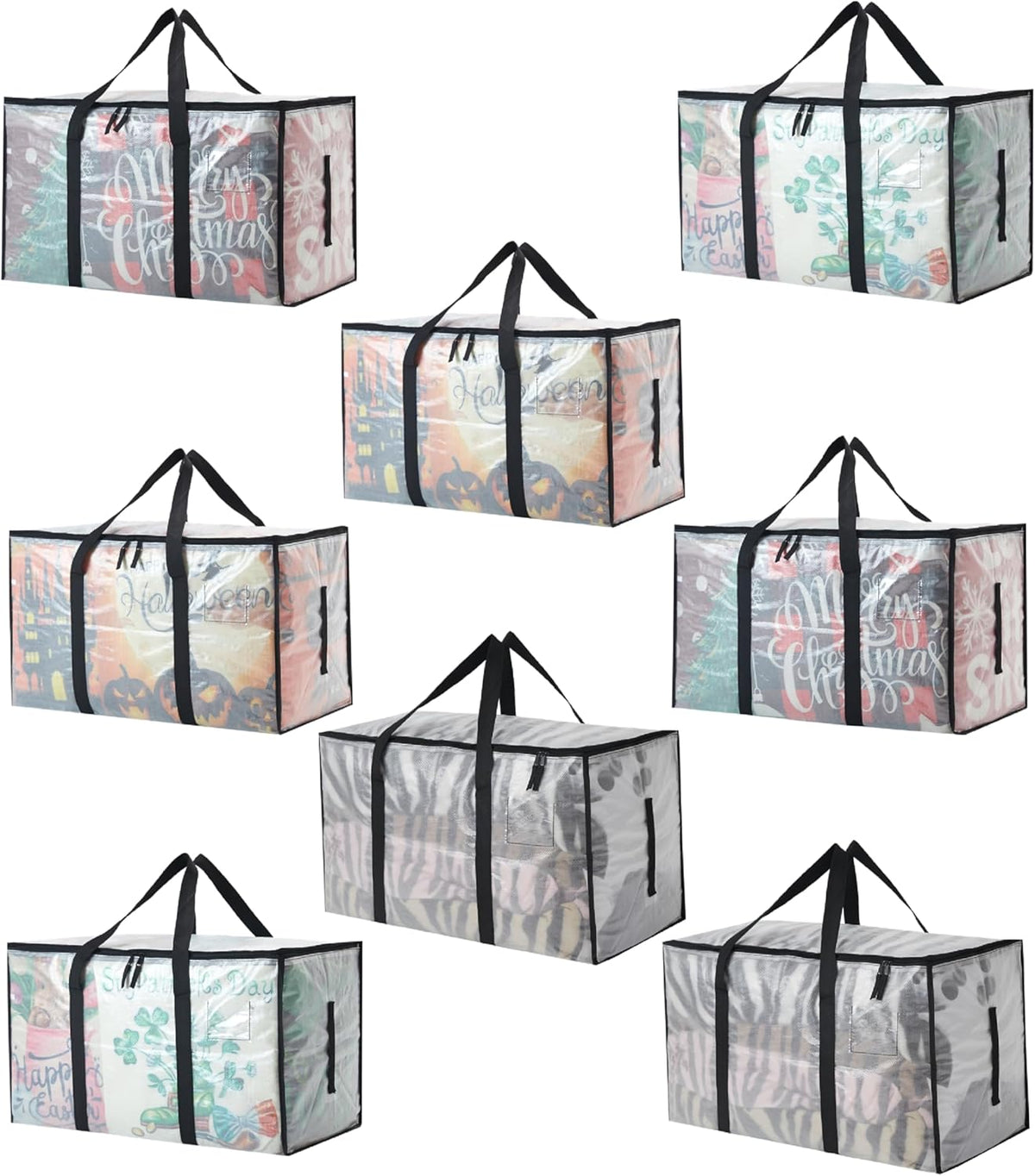 Heavy Duty 93L (24.5 Gallon) Stackable Storage Bins with Fully Openable Lids,Moving Bags Heavy