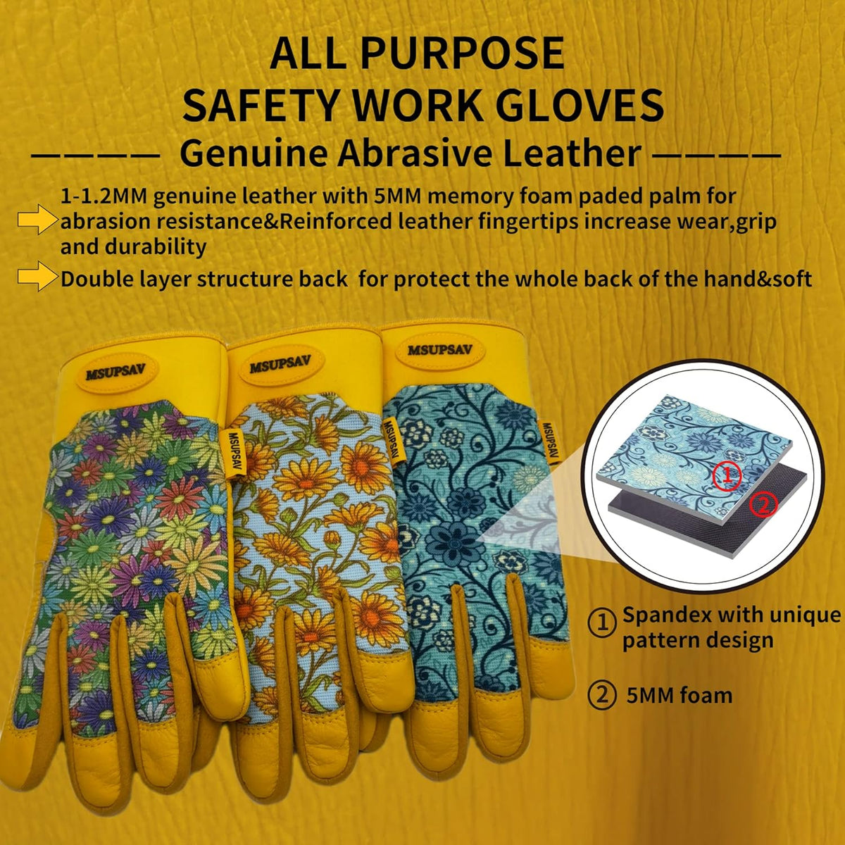 Thorn Proof&Puncture Resistant Gardening Gloves with Grip,Garden Gloves for Women, Leather Work